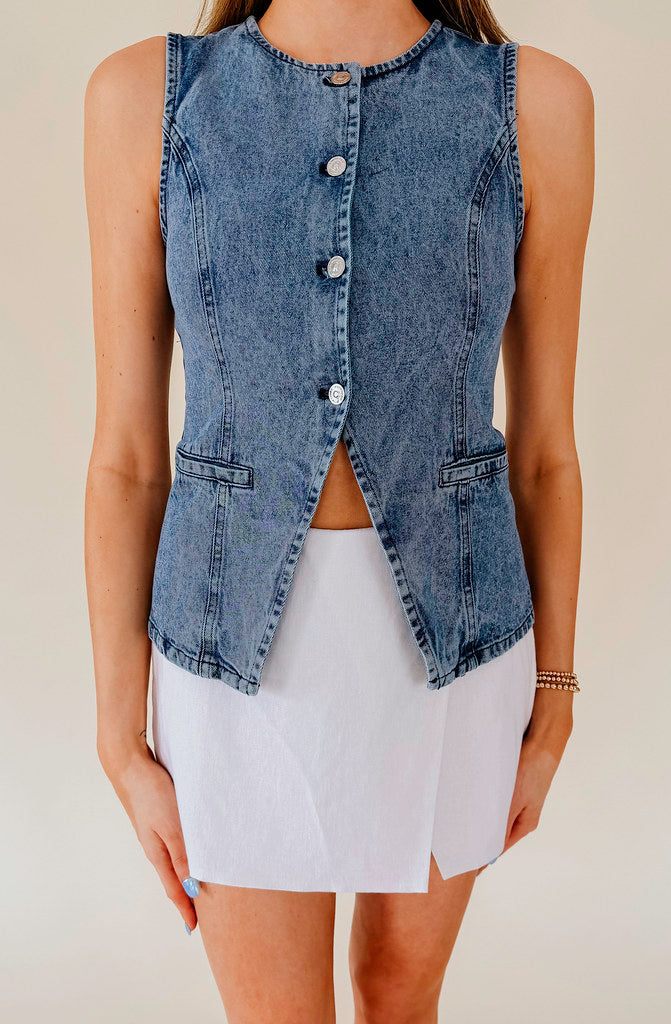 STEVE MADDEN WESLEY DENIM TOP