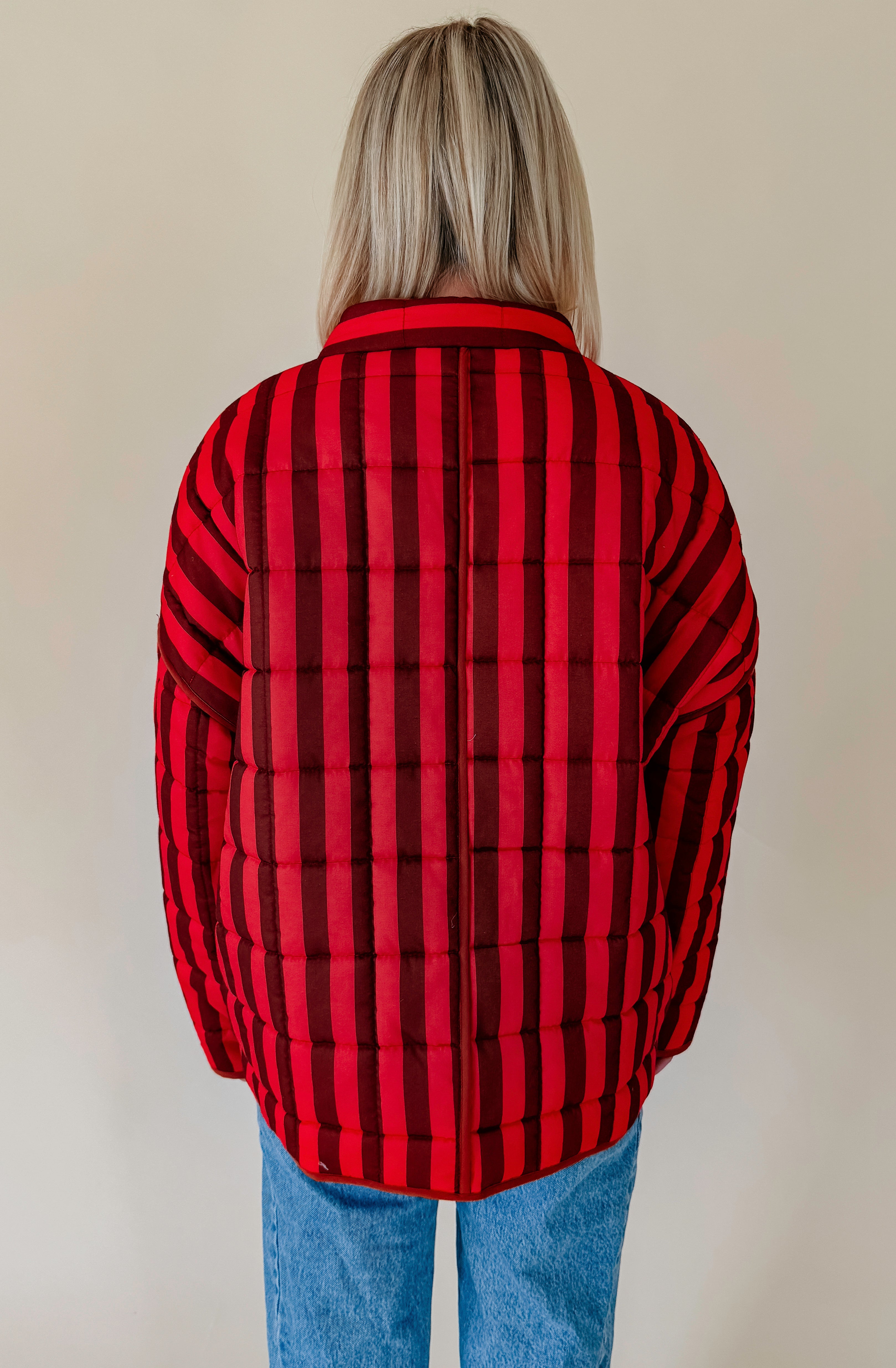 THE REAGAN STRIPED QUILTED JACKET