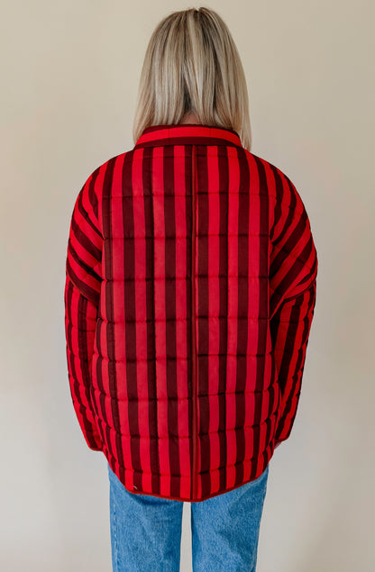 THE REAGAN STRIPED QUILTED JACKET