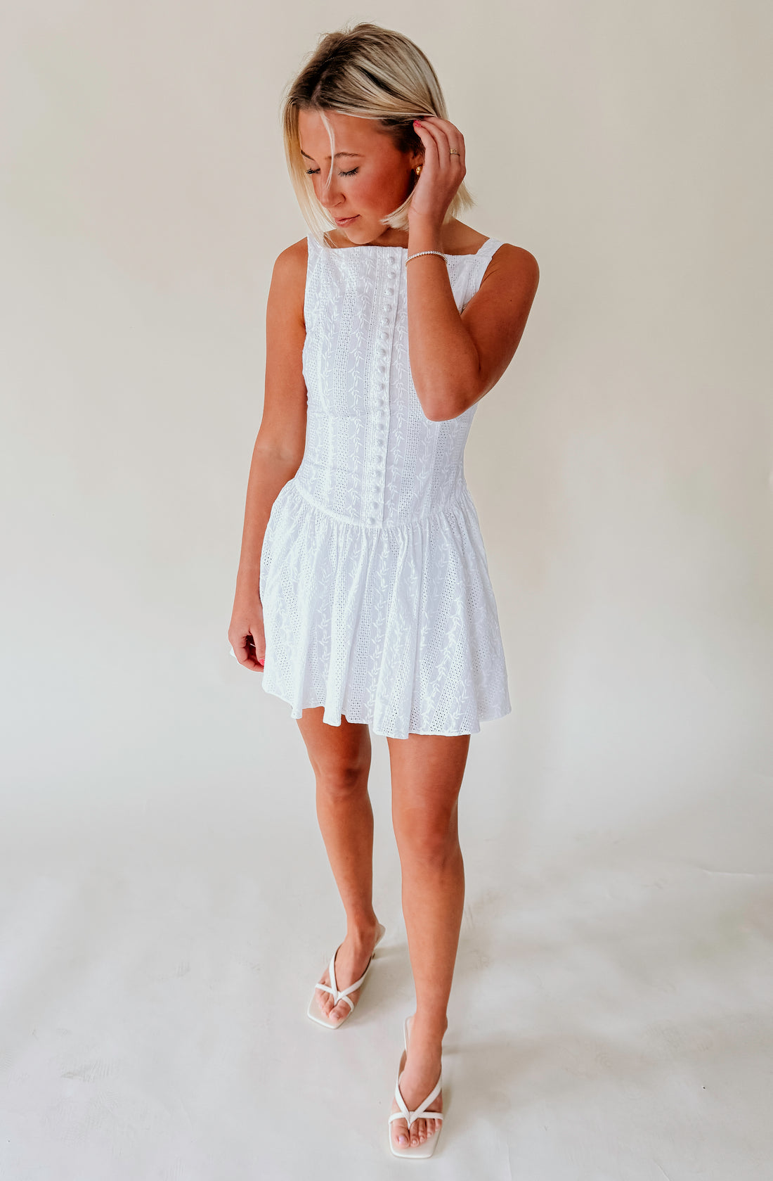LINE AND DOT BENDETTA BUTTONED DRESS