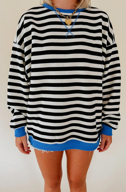 THE NICKI STRIPED PULLOVER TEE
