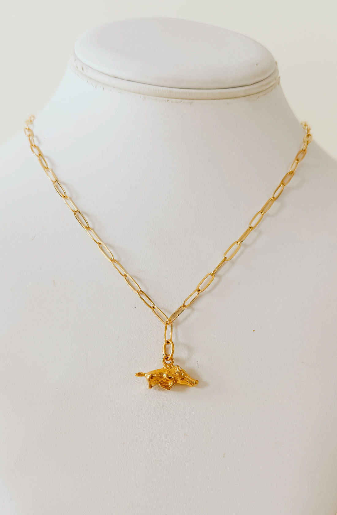 SUSAN SHAW SMALL WILD BOAR PAPERCLIP NECKLACE