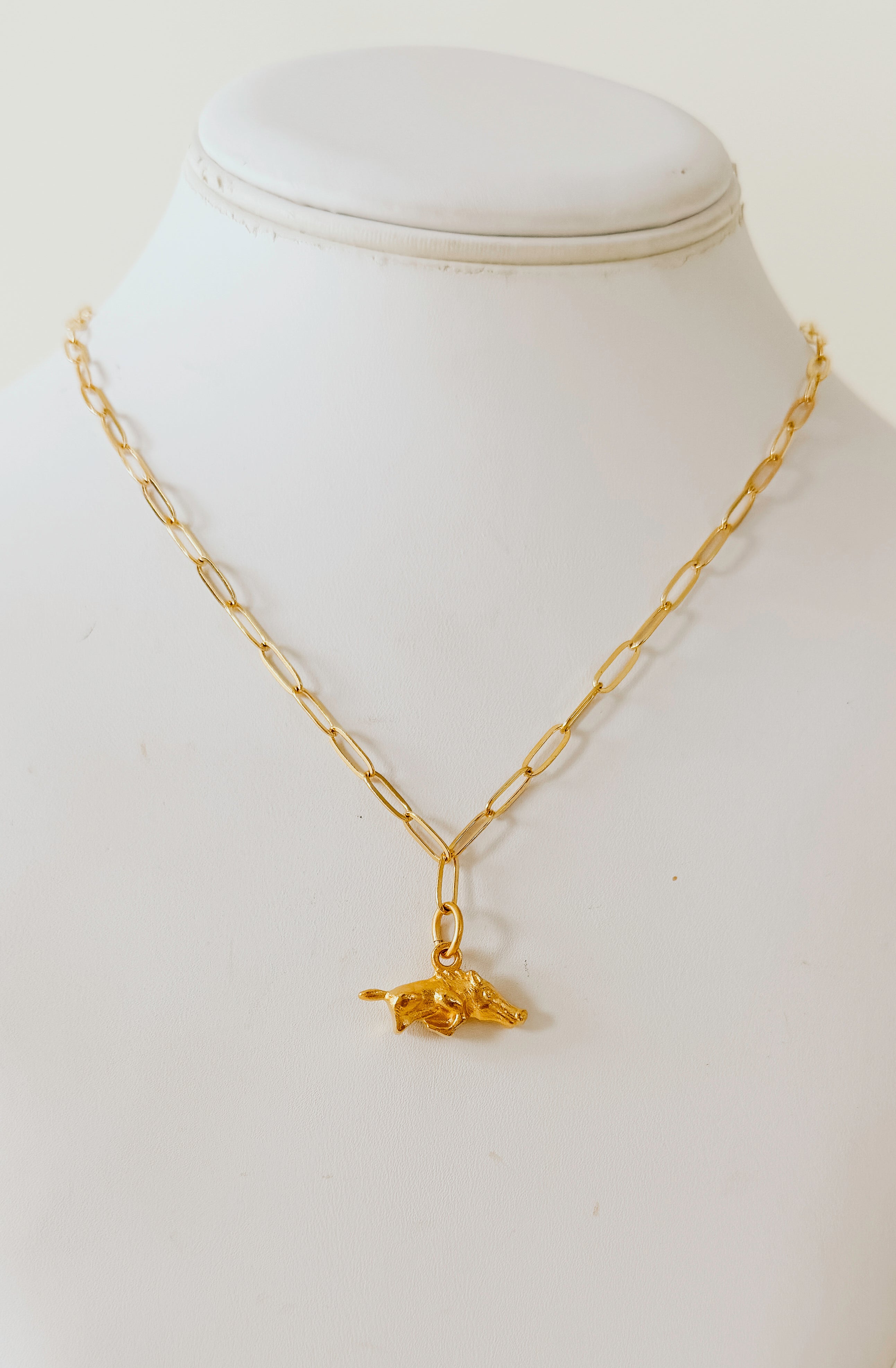 SUSAN SHAW SMALL WILD BOAR PAPERCLIP NECKLACE
