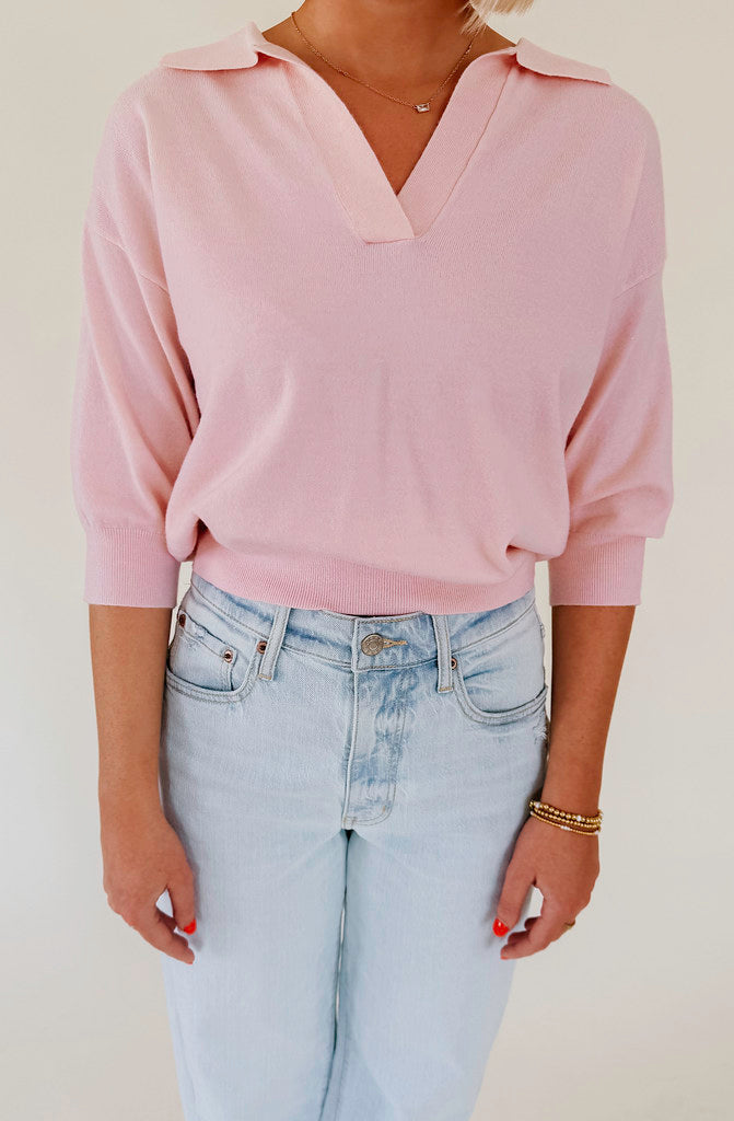 FRNCH COLLAR LATER LIGHTWEIGHT SWEATER TOP