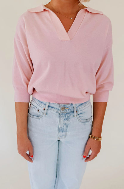 FRNCH COLLAR LATER LIGHTWEIGHT SWEATER TOP