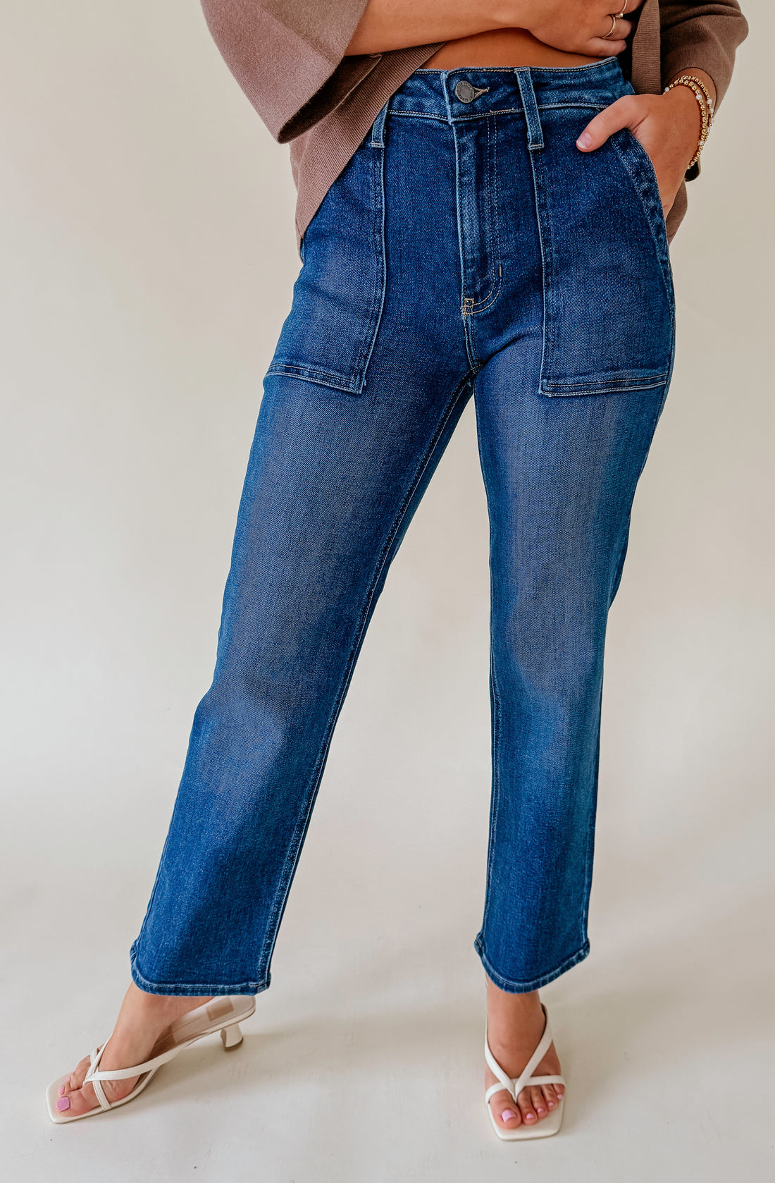 JUST BLACK UTILITY POCKET STRAIGHT DENIM