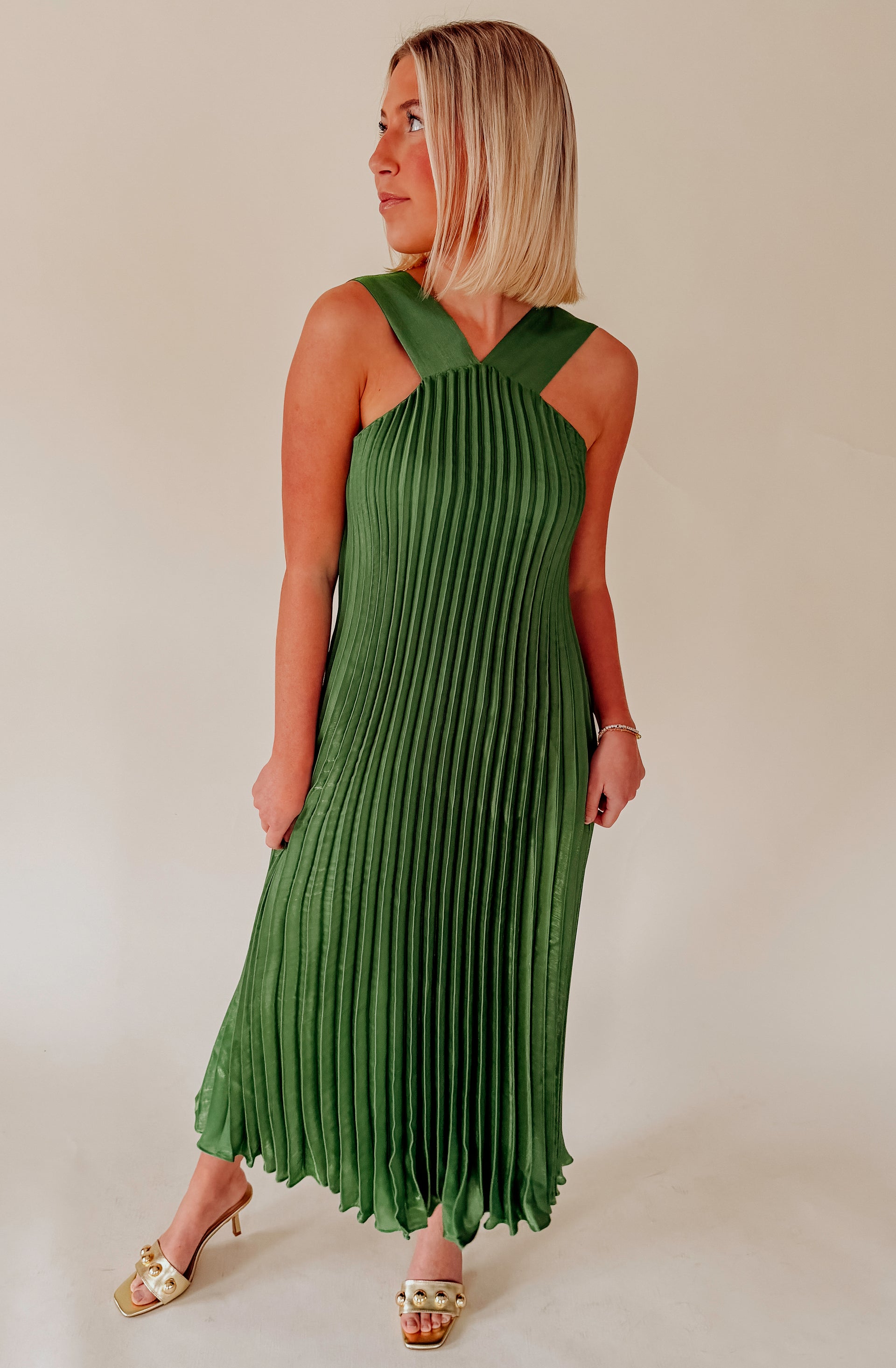CIEBON MELISA PLEATED DRESS YELLOW / M