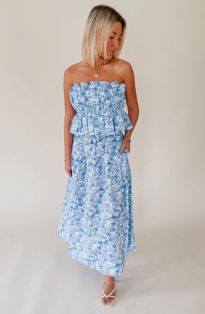 OCEAN VIEW RUFFLE TOP