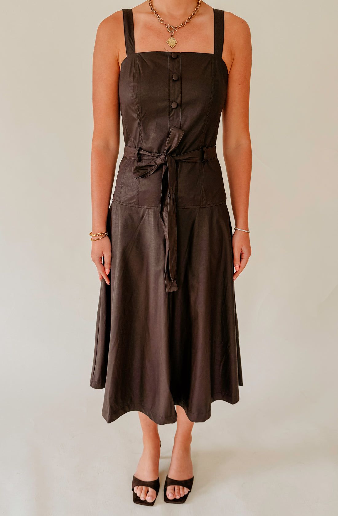 FAUX SHOW FAUX LEATHER DRESS