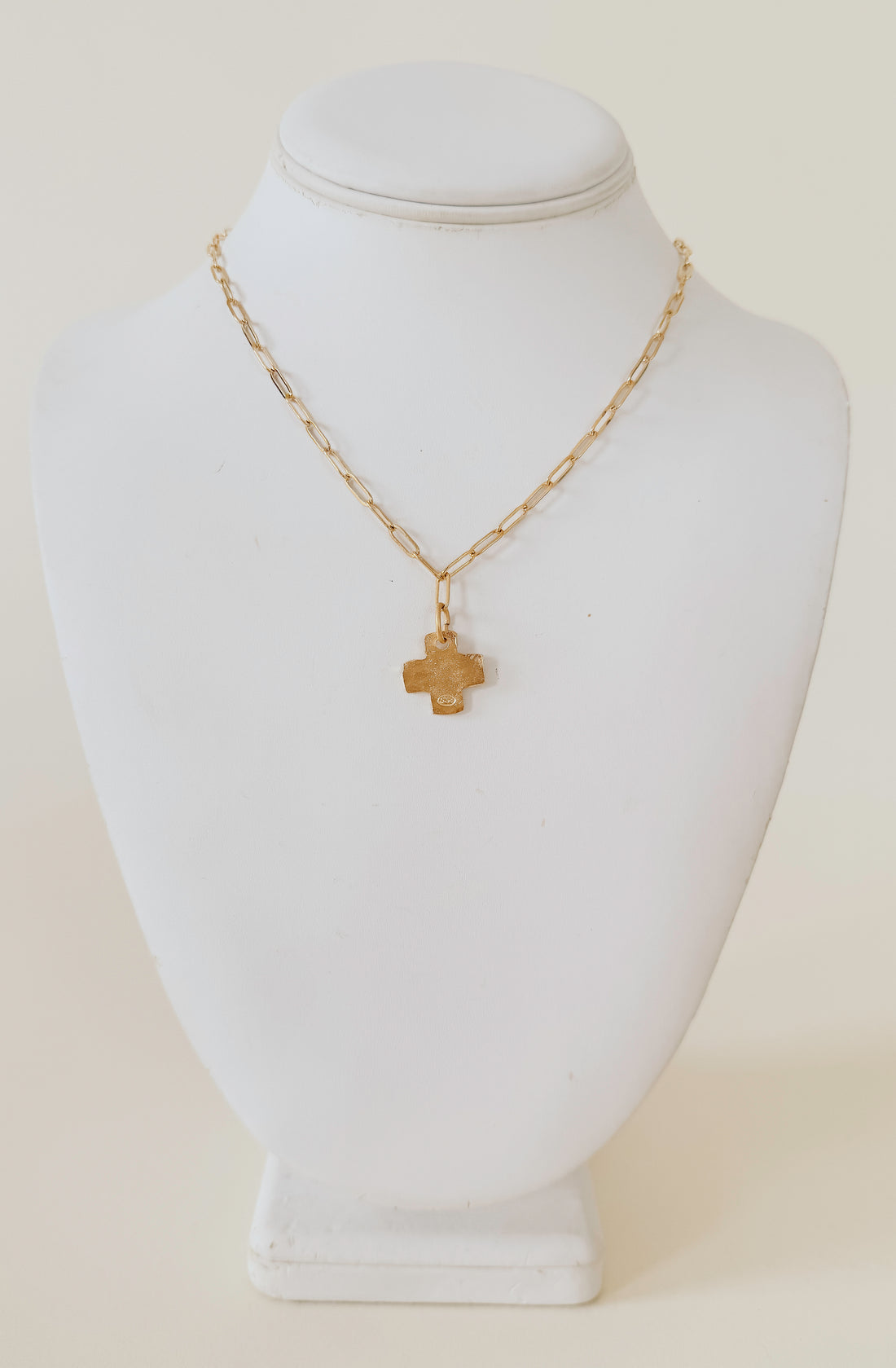 SUSAN SHAW CROSS PAPERCLIP NECKLACE