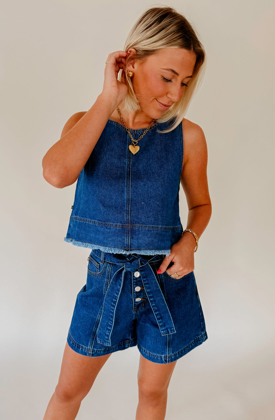 FRNCH DAFNE DENIM TOP