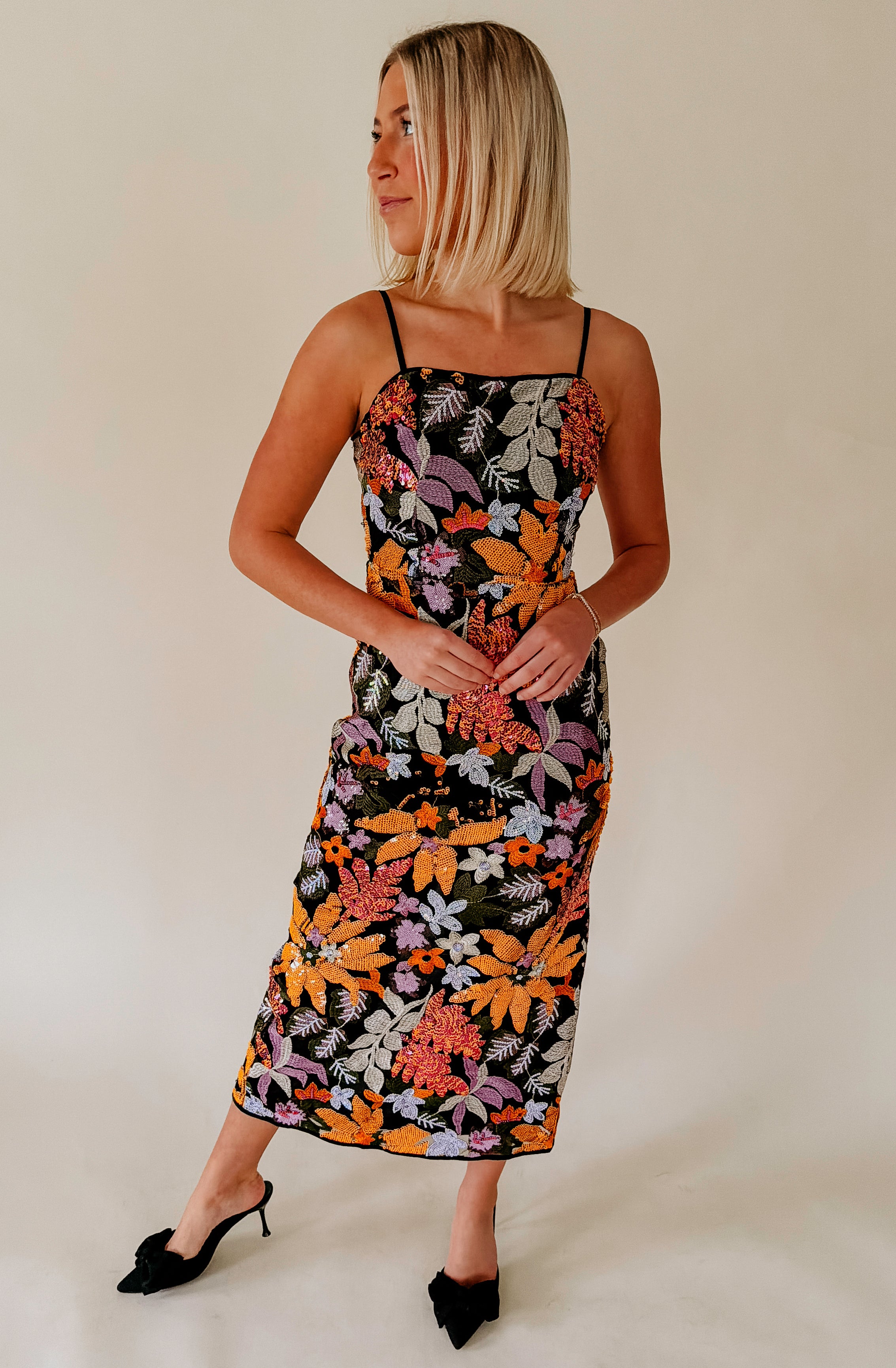 GLITZ N GLAM SEQUIN EMBELLISHED DRESS