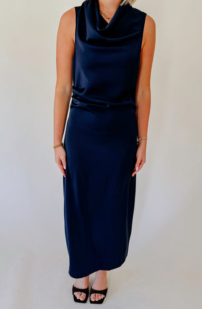 NIGHT OUT HIGH NECK MIDI DRESS