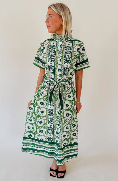 TAKE ME AWAY BELTED MIDI DRESS