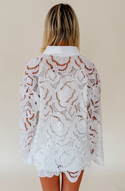 EN ROUTE LACE BUTTONED TOP
