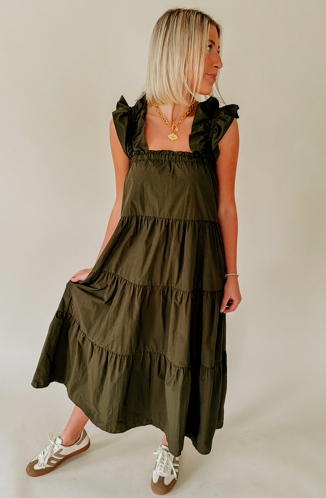 NO THOUGHTS REQUIRED MIDI DRESS