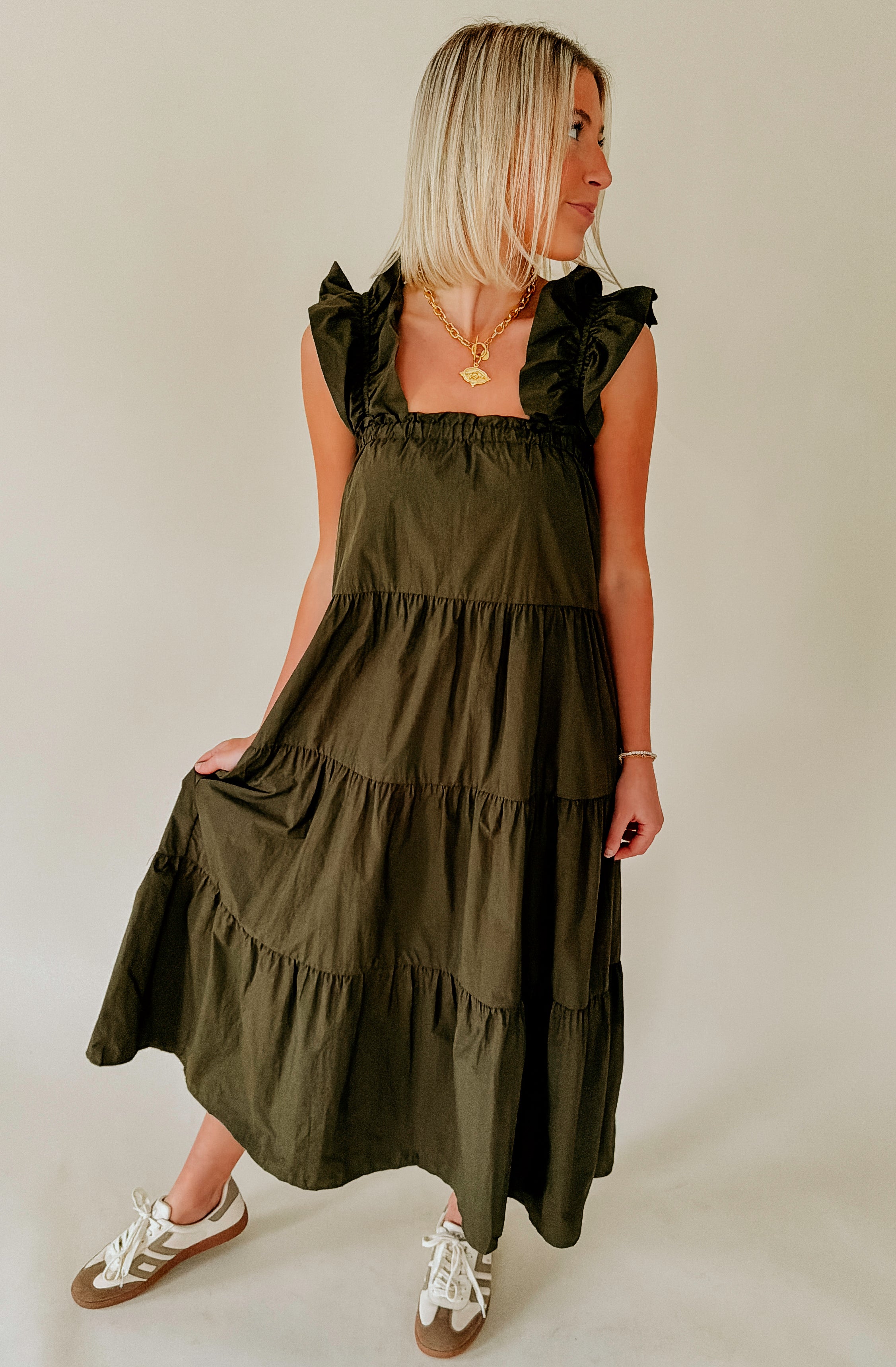 NO THOUGHTS REQUIRED MIDI DRESS