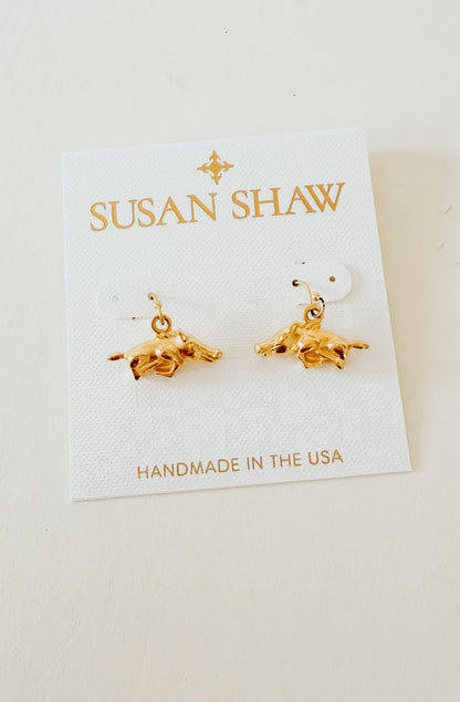 SUSAN SHAW WILD BOAR DROP EARRINGS