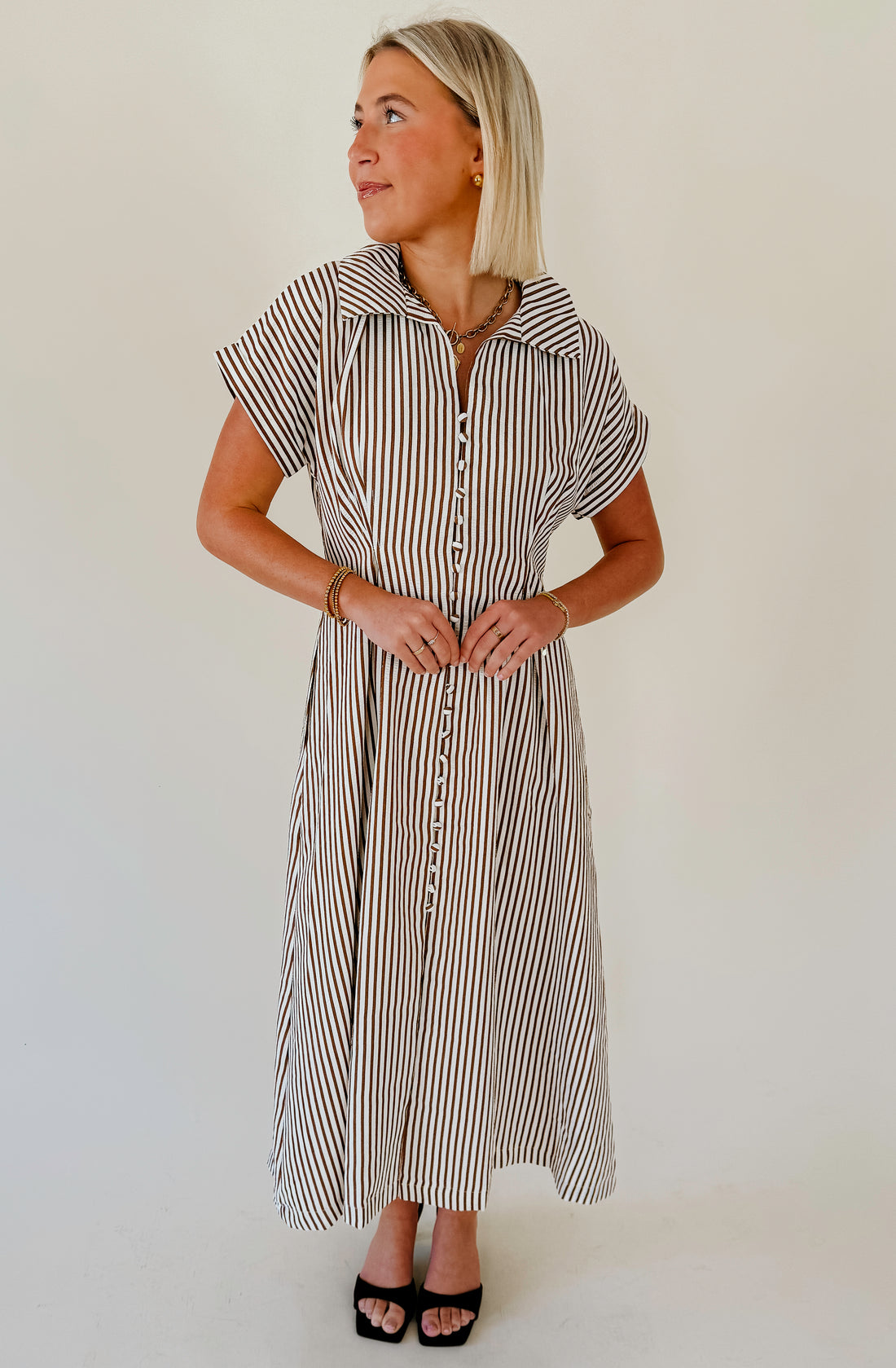 YOU NAME IT STRIPED MIDI