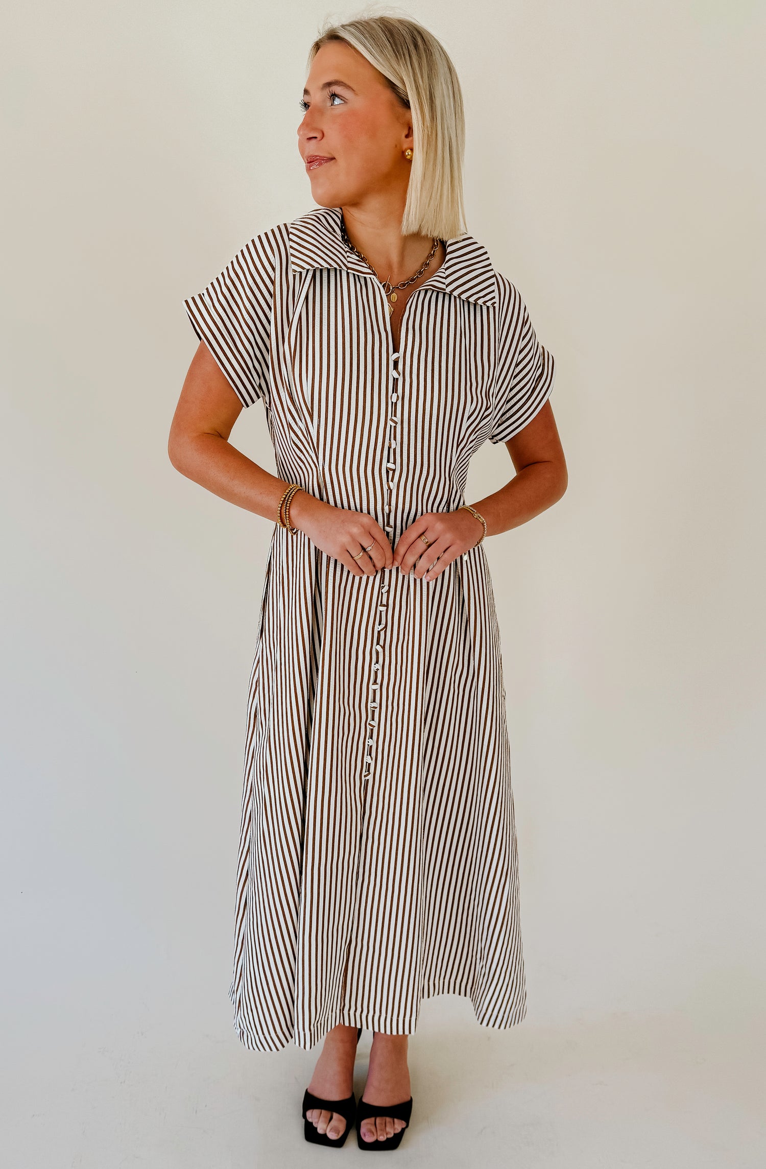 YOU NAME IT STRIPED MIDI