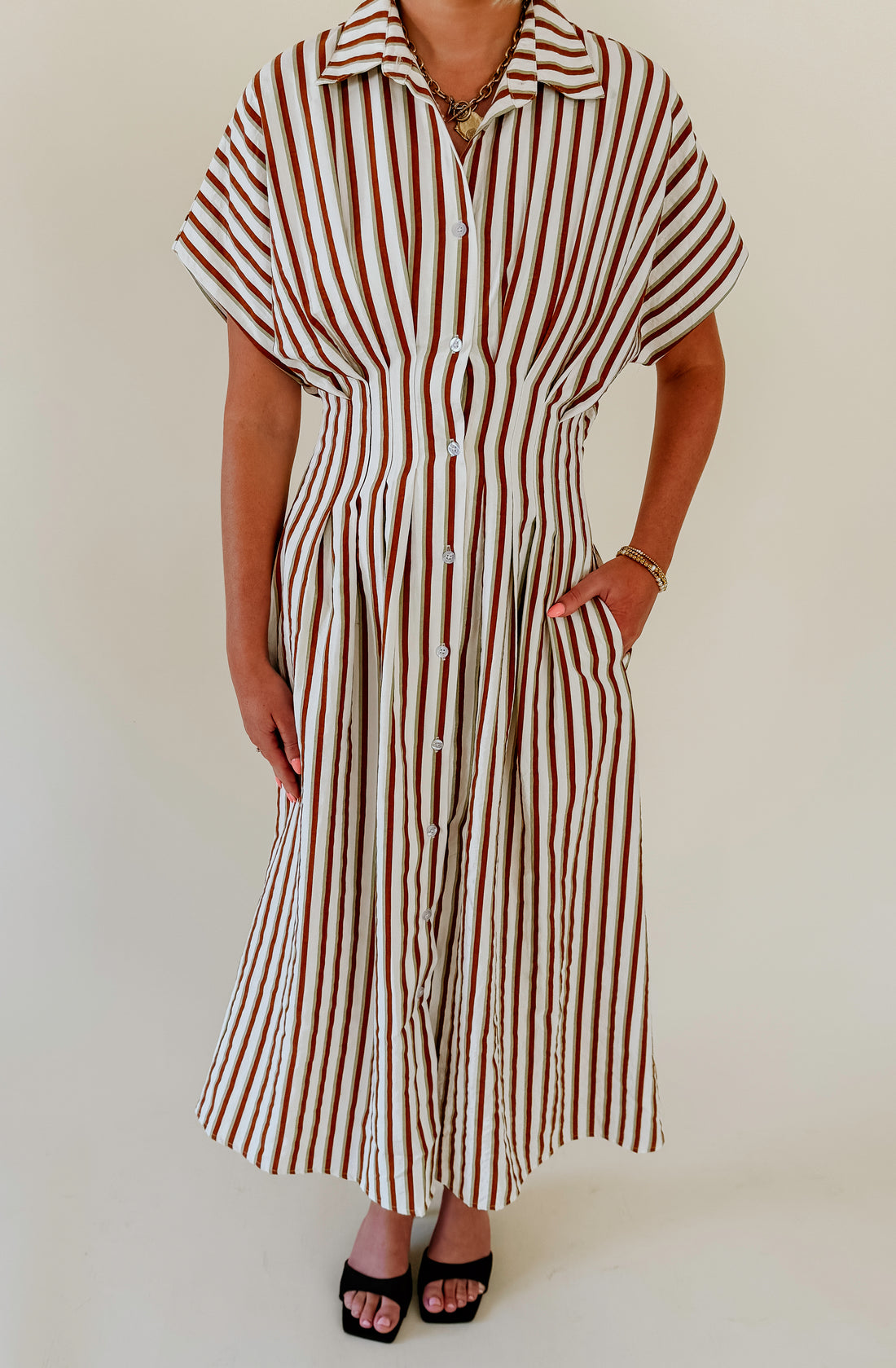 FALL HUES STRIPED MIDI