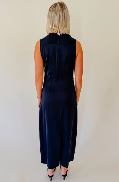 NIGHT OUT HIGH NECK MIDI DRESS