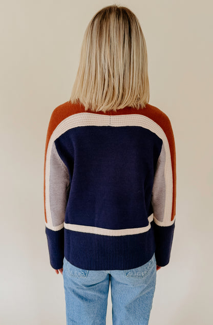 SPLIT DECISION MOCK NECK SWEATER