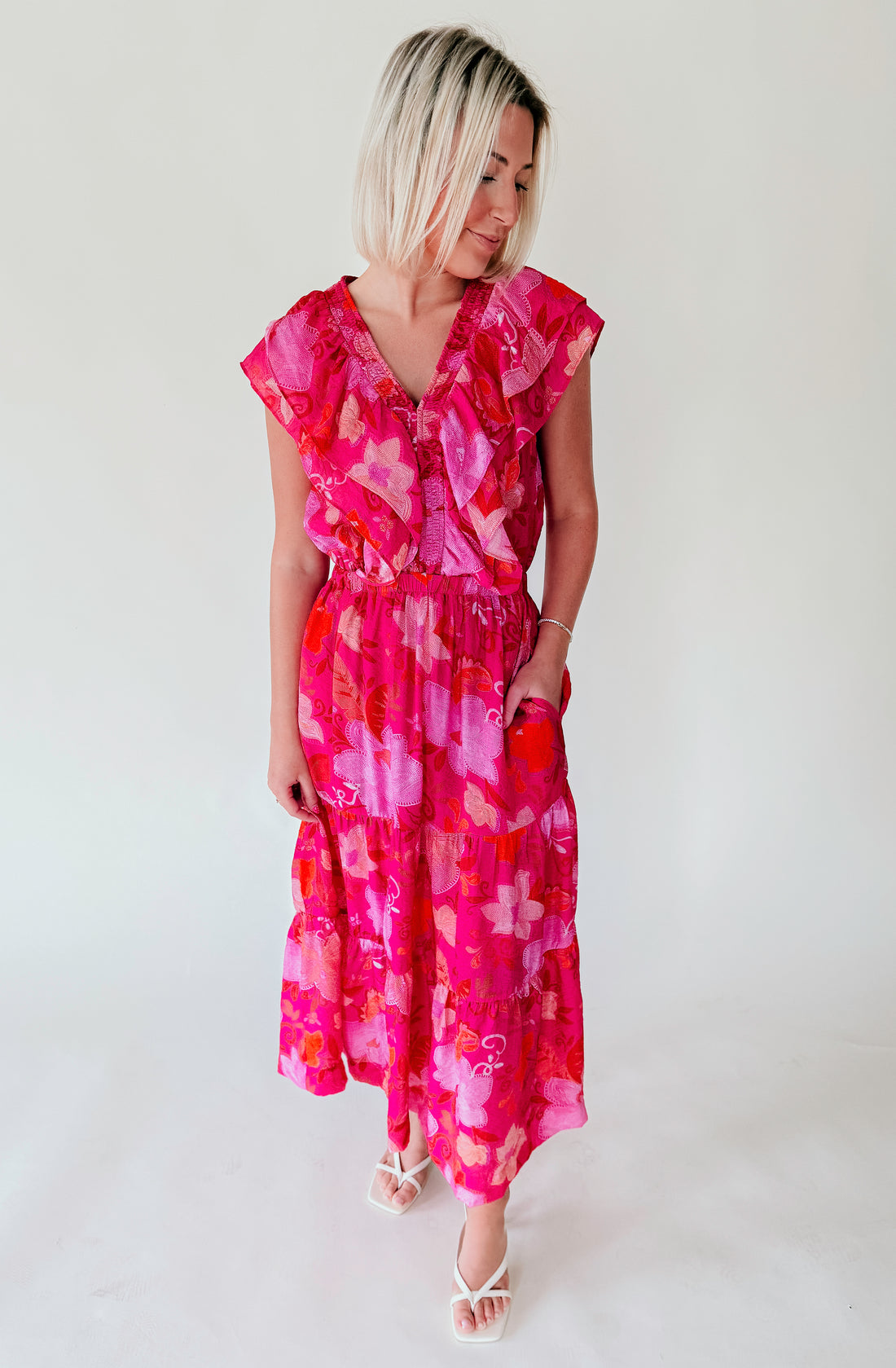 PACKS A PUNCH RUFFLE MIDI