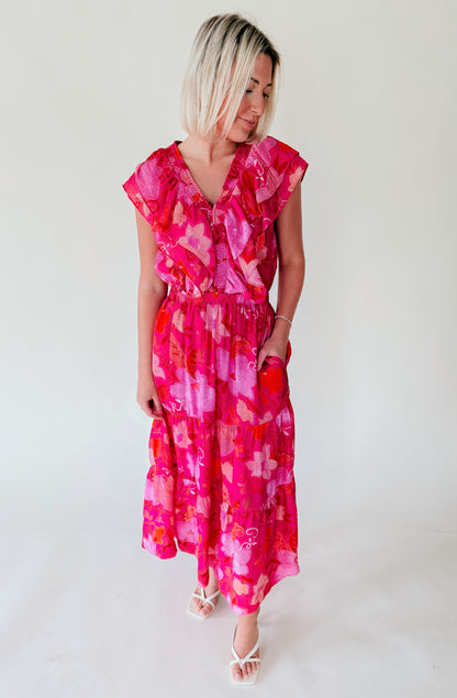 PACKS A PUNCH RUFFLE MIDI