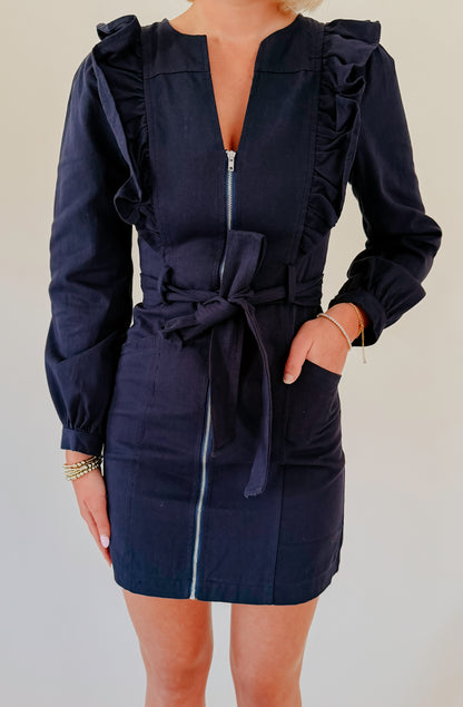 WHATS THE STITCH BELTED DRESS