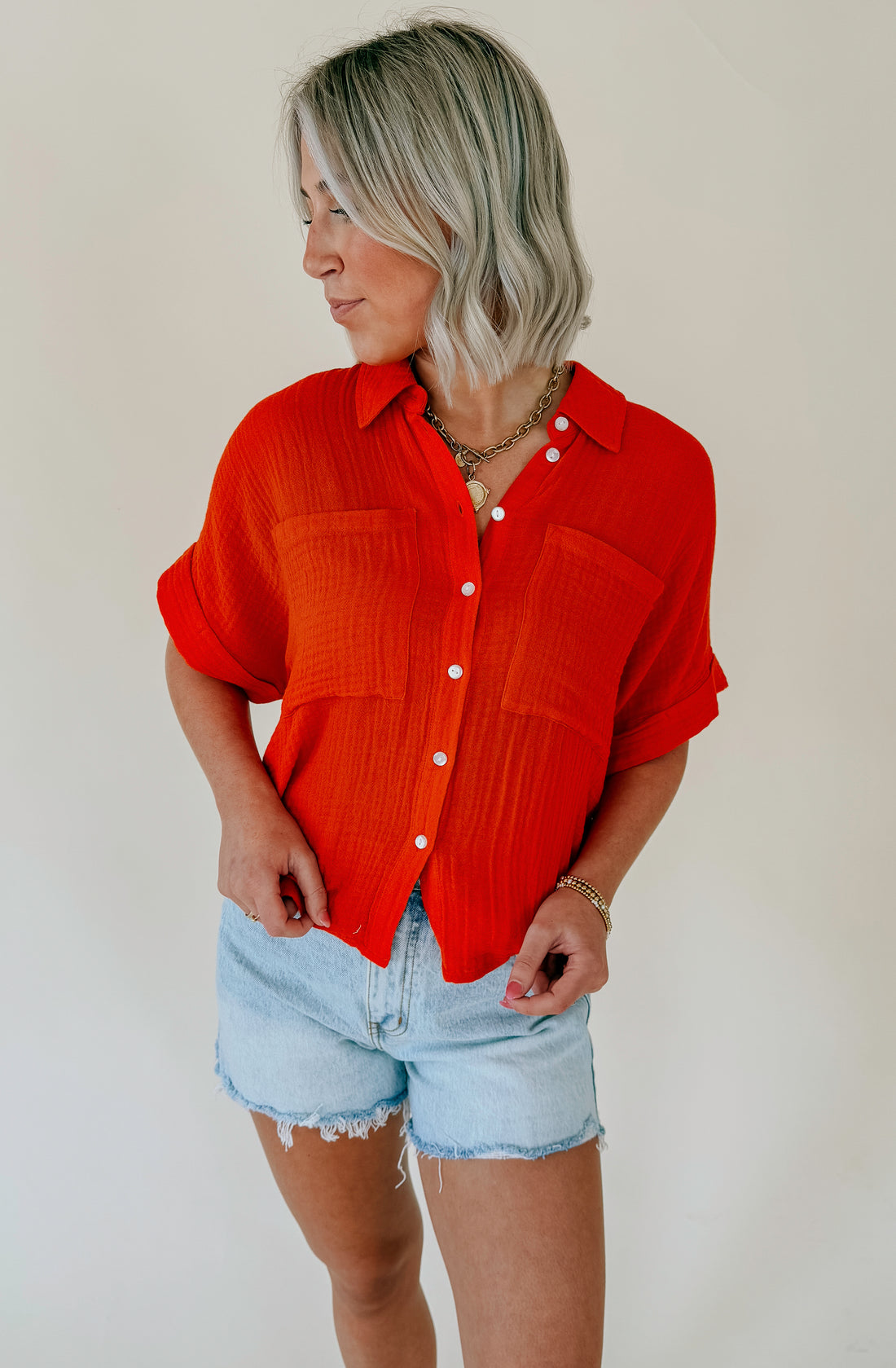 DAZE KATE BUTTONED TOP