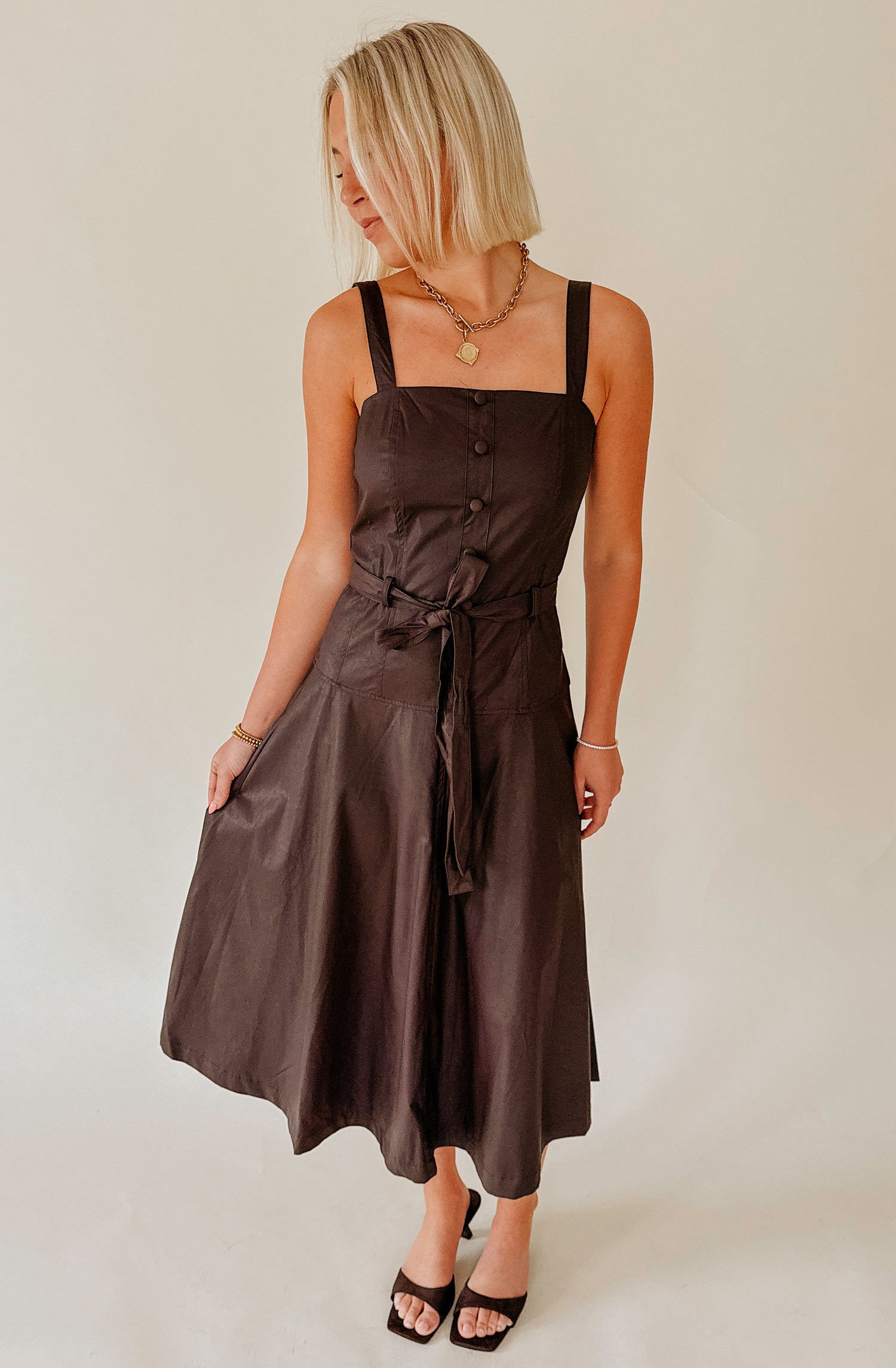 FAUX SHOW FAUX LEATHER DRESS