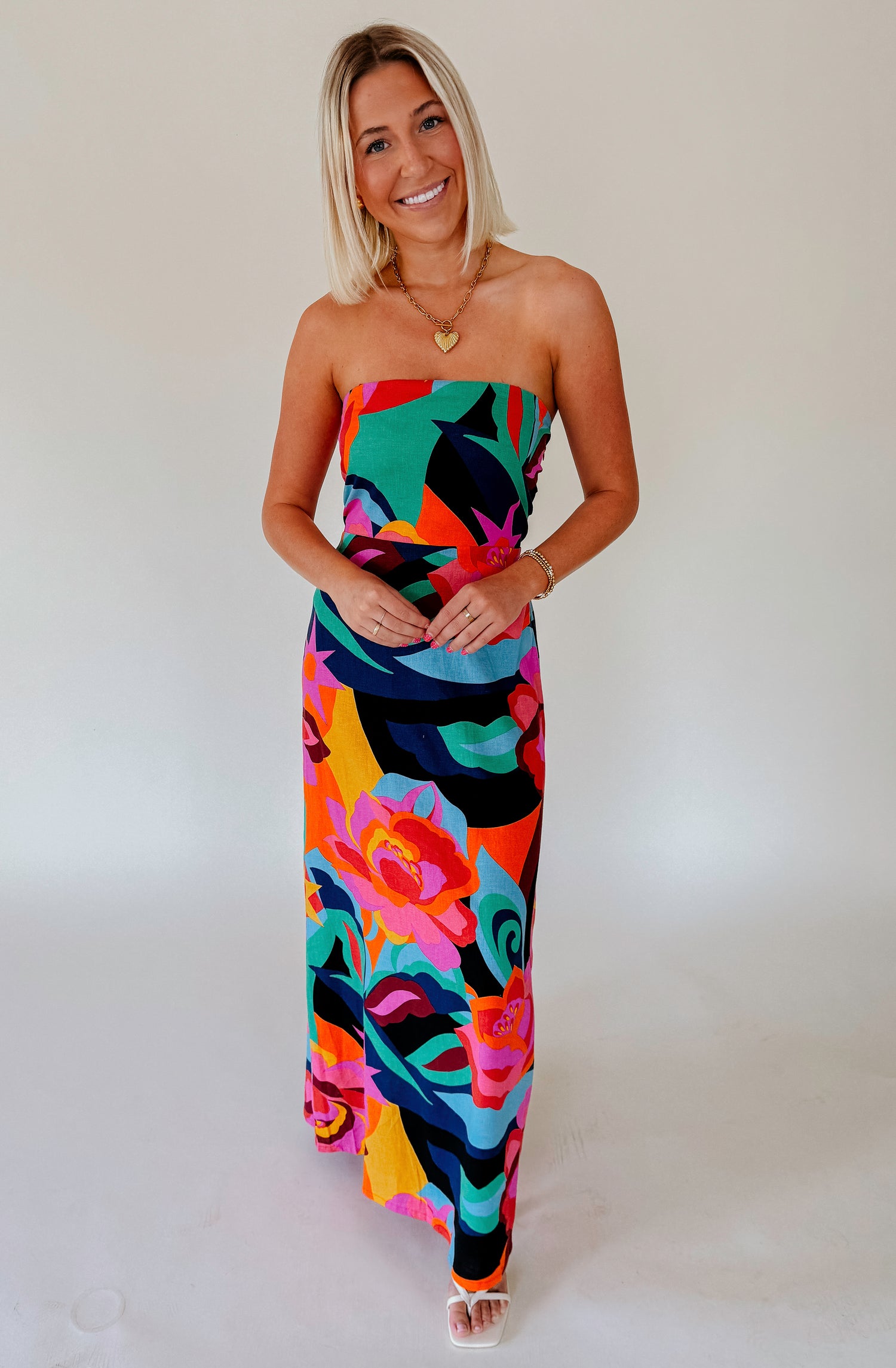 ISLAND BREEZE STRAPLESS MIDI