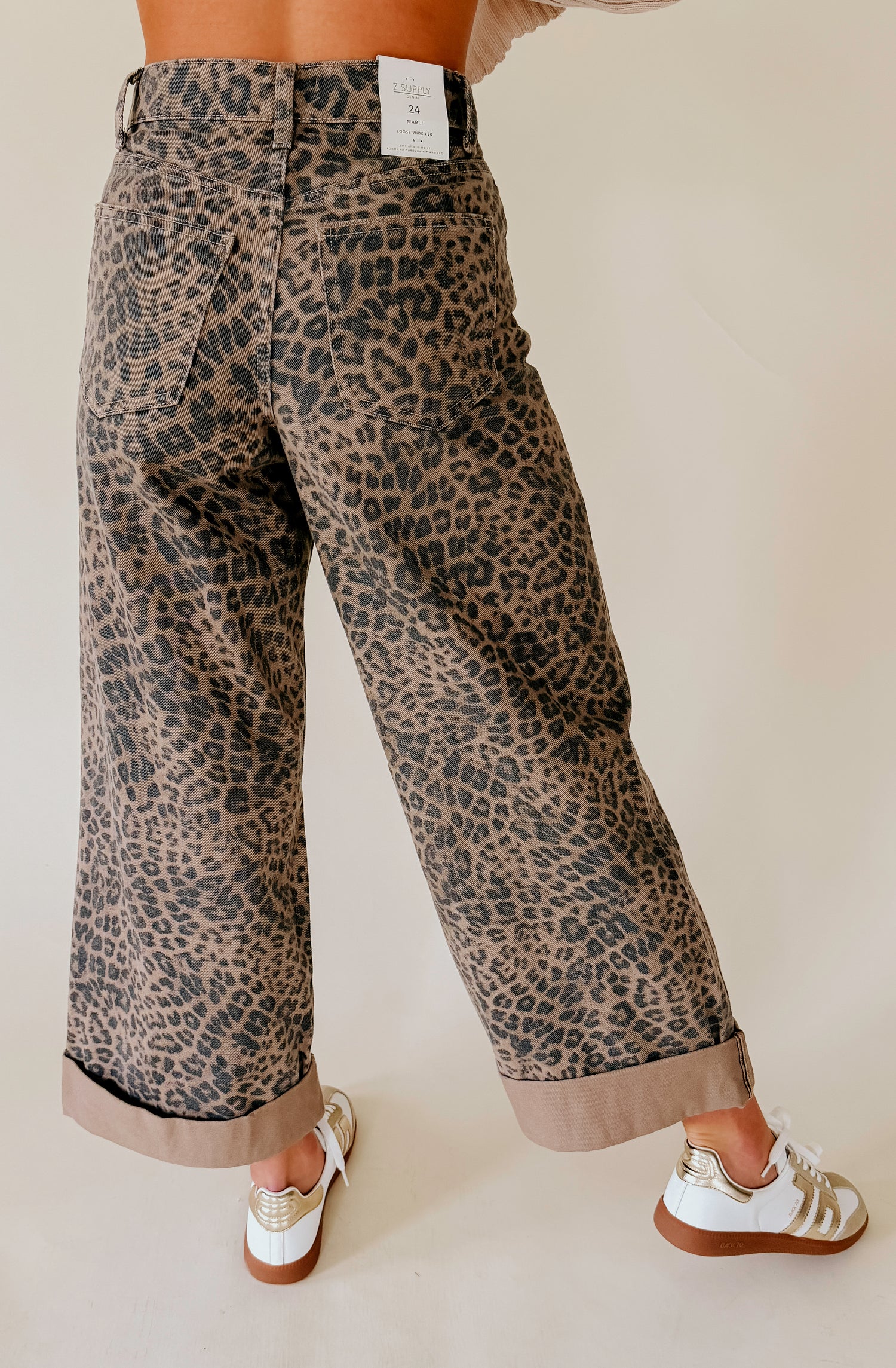 Z SUPPLY MARLI DENIM LEOPARD PANTS