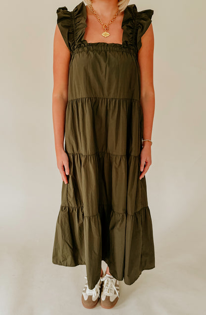 NO THOUGHTS REQUIRED MIDI DRESS