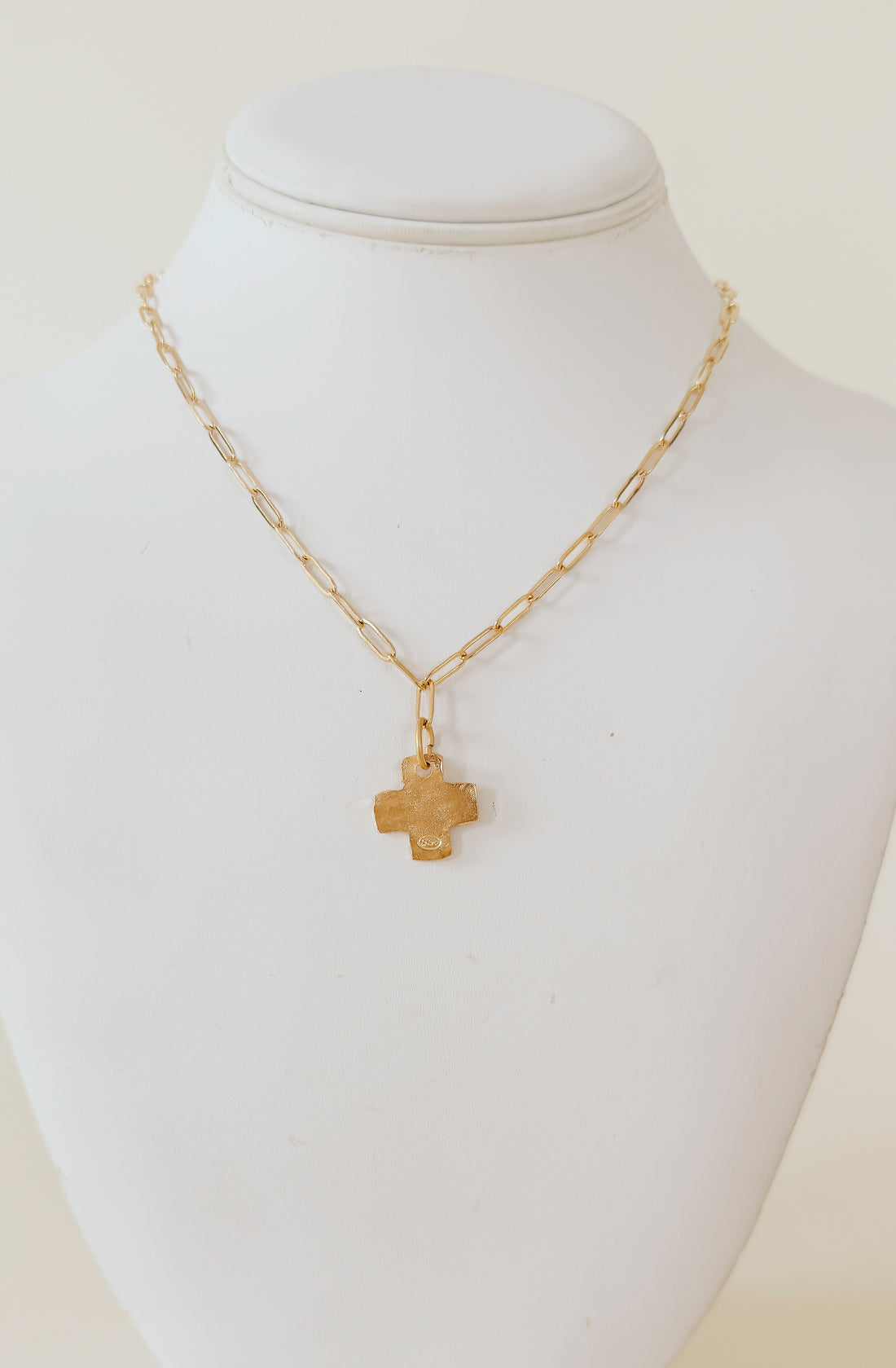 SUSAN SHAW CROSS PAPERCLIP NECKLACE
