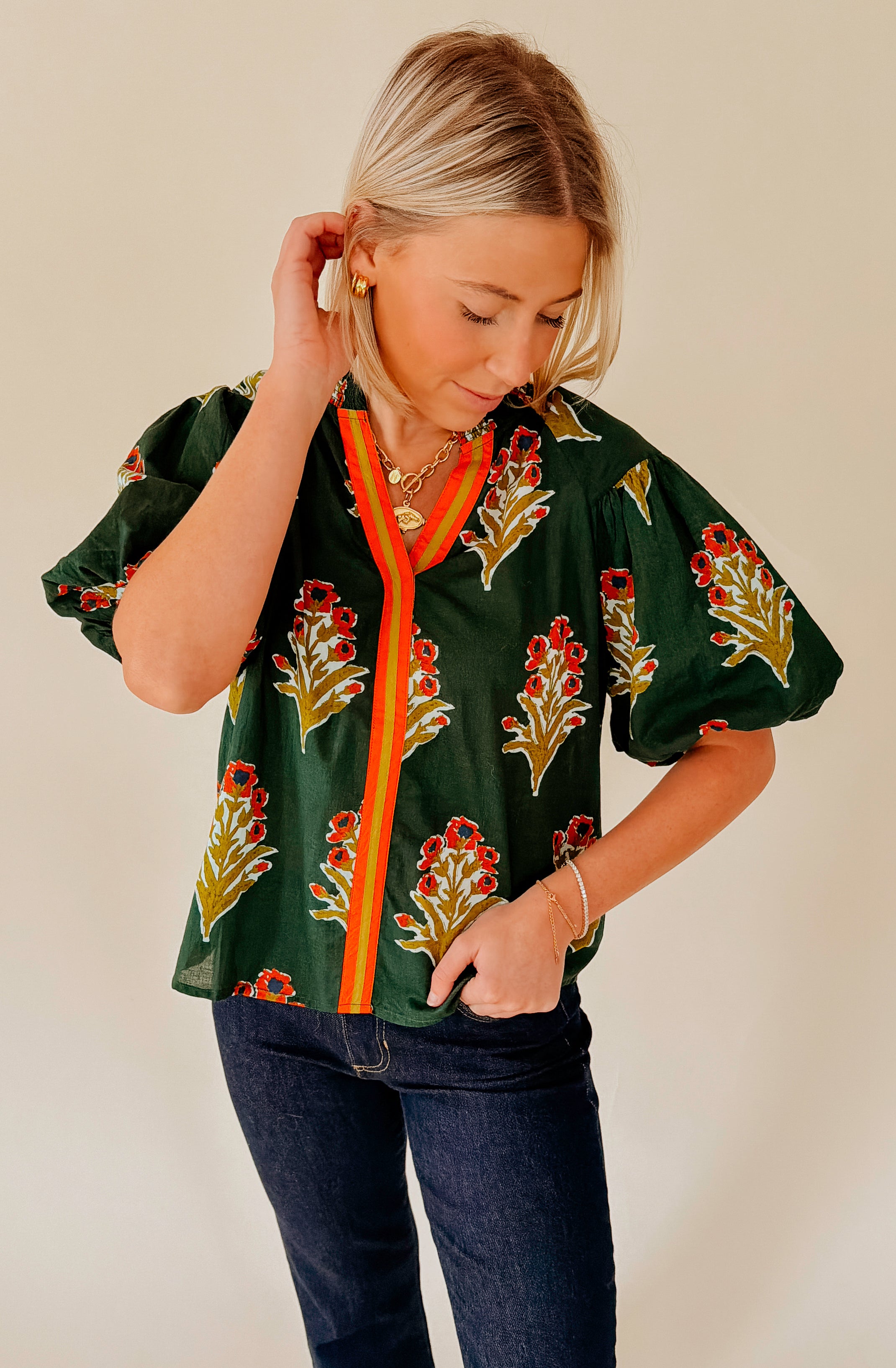 PATTERN PLAY PRINTED BLOUSE