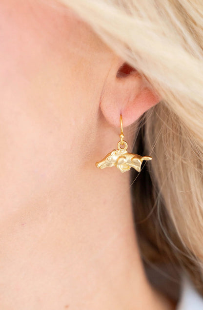 SUSAN SHAW WILD BOAR DROP EARRINGS