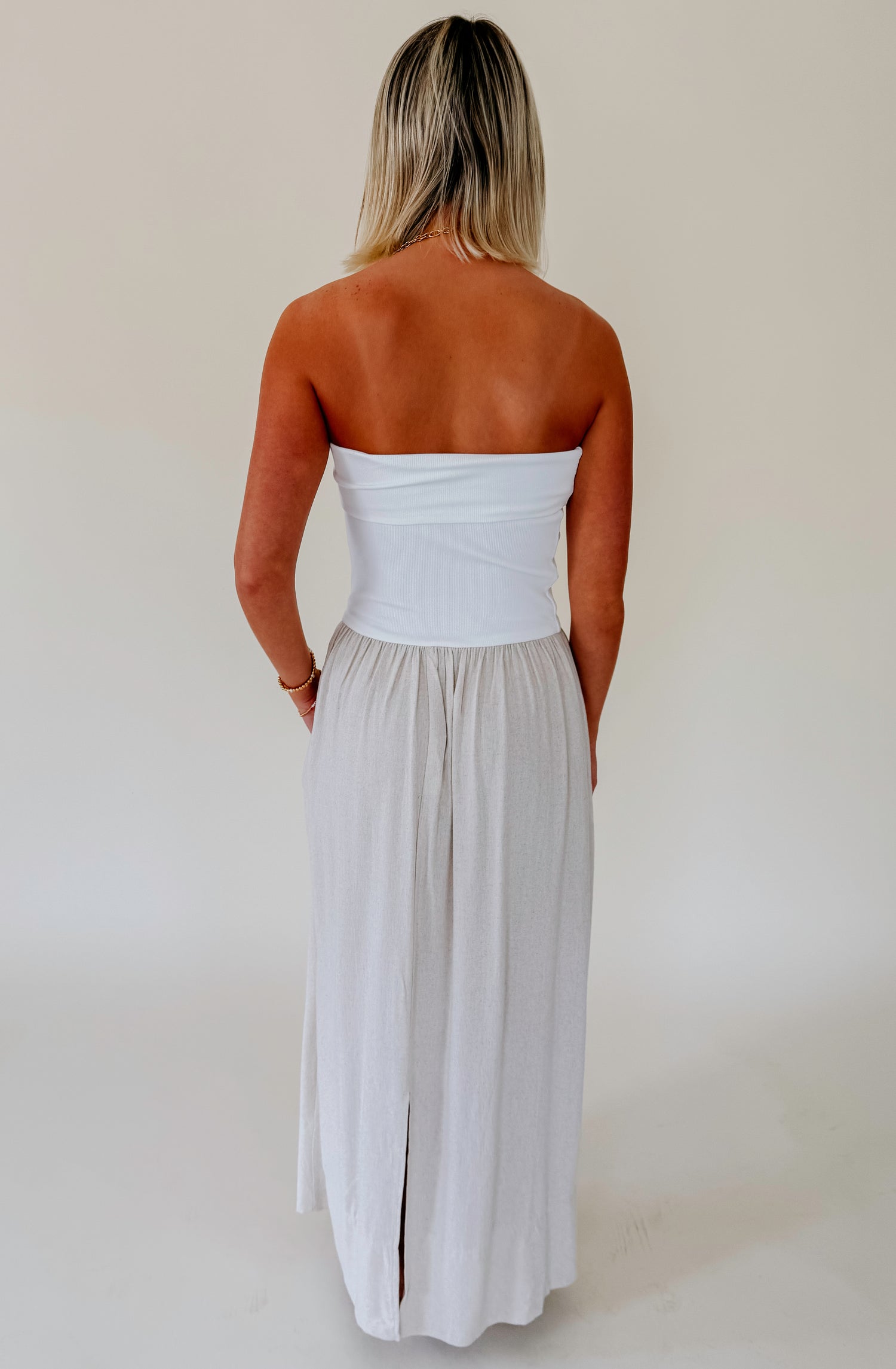 SEASONS SHIFT STRAPLESS MIDI