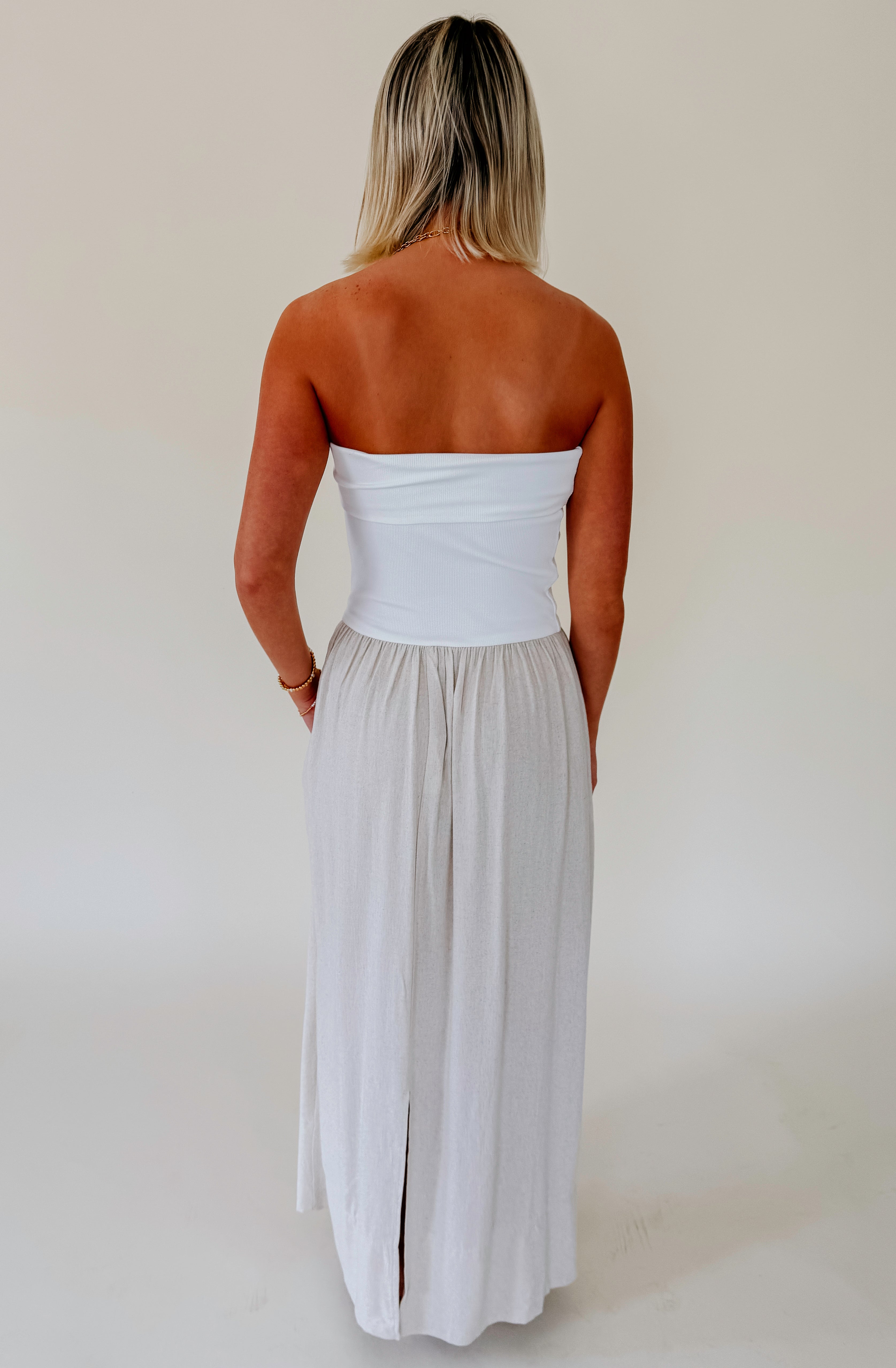 SEASONS SHIFT STRAPLESS MIDI