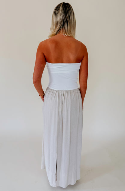 SEASONS SHIFT STRAPLESS MIDI