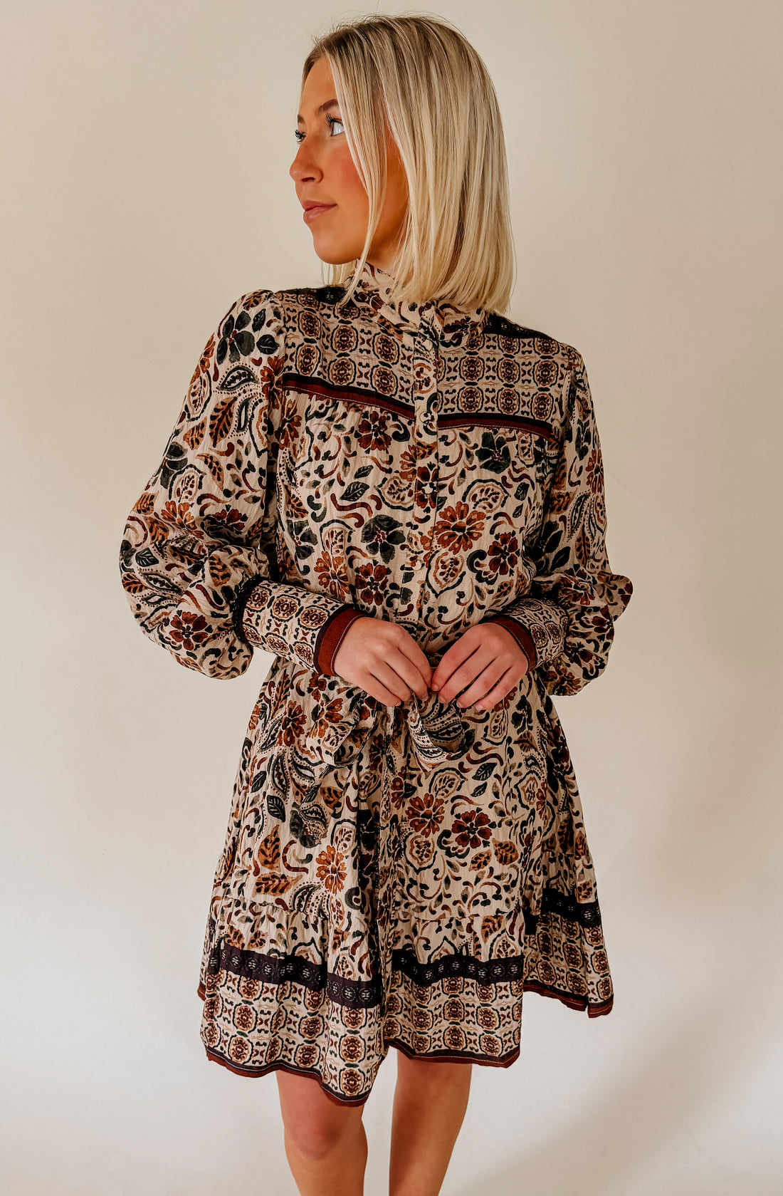 FAVORITE SEASON BUTTONED MINI DRESS