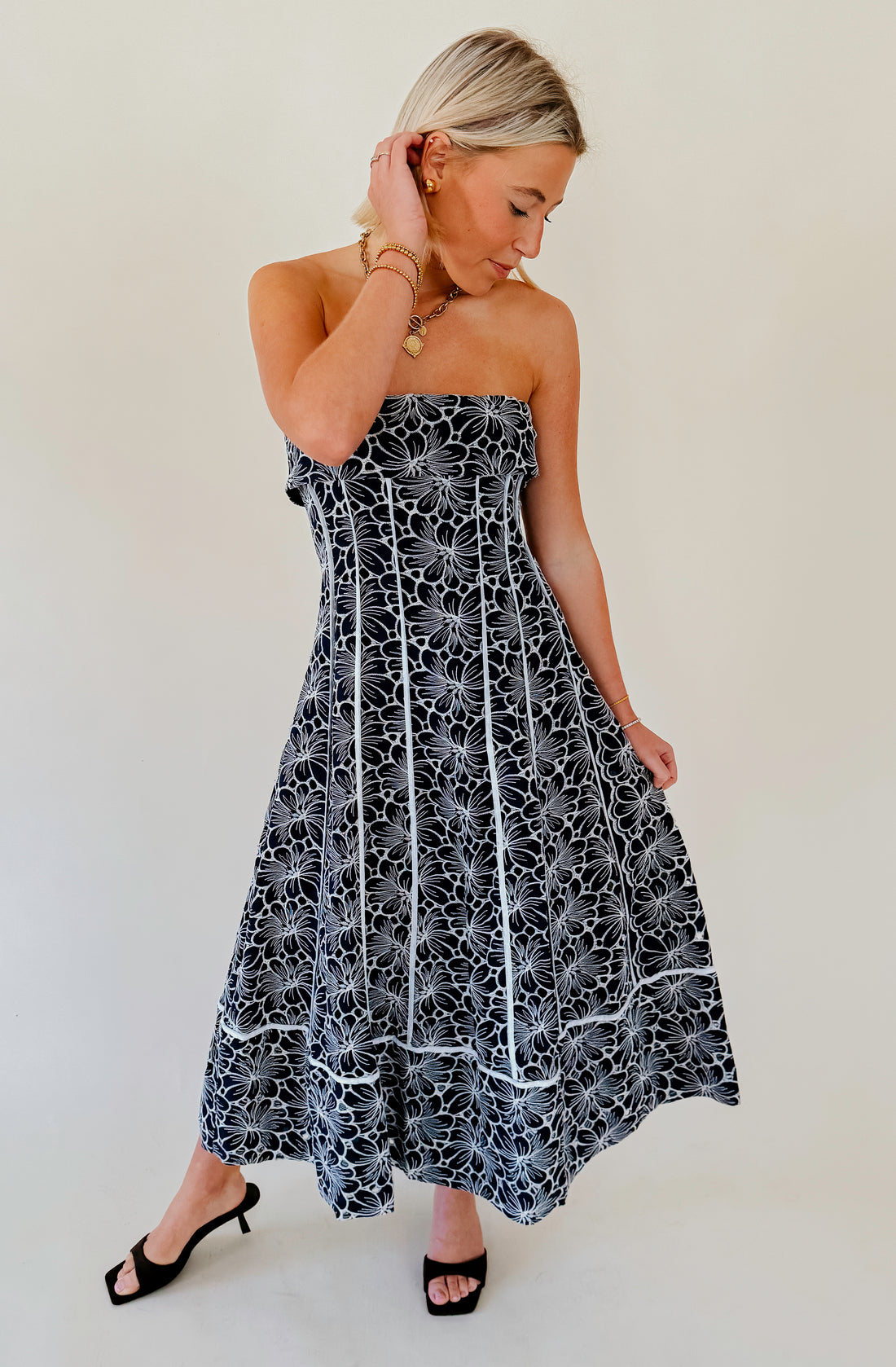 YOU GUESSED IT LACE MIDI DRESS