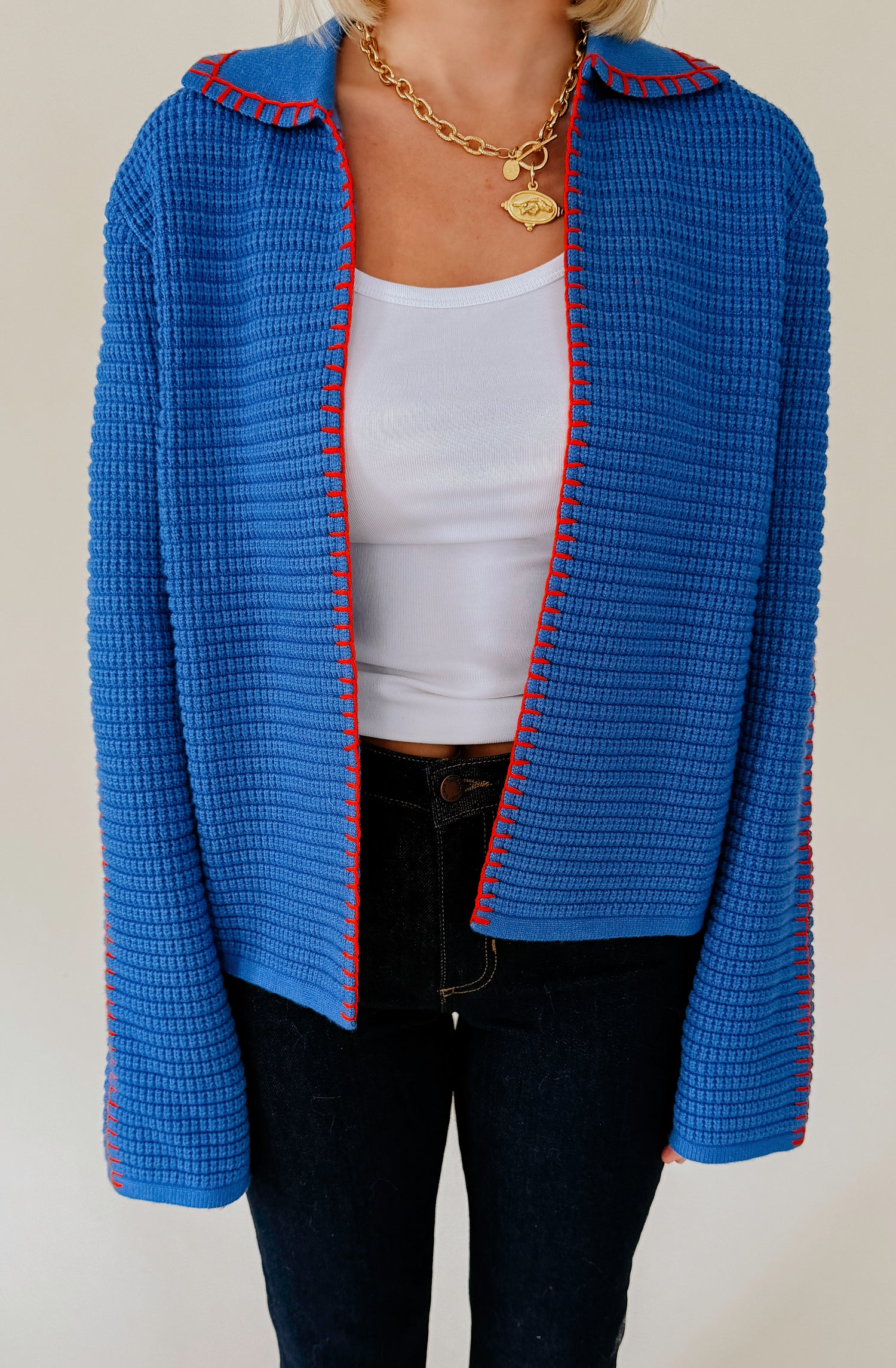 AMELIA WHIP STITCHED CARDIGAN