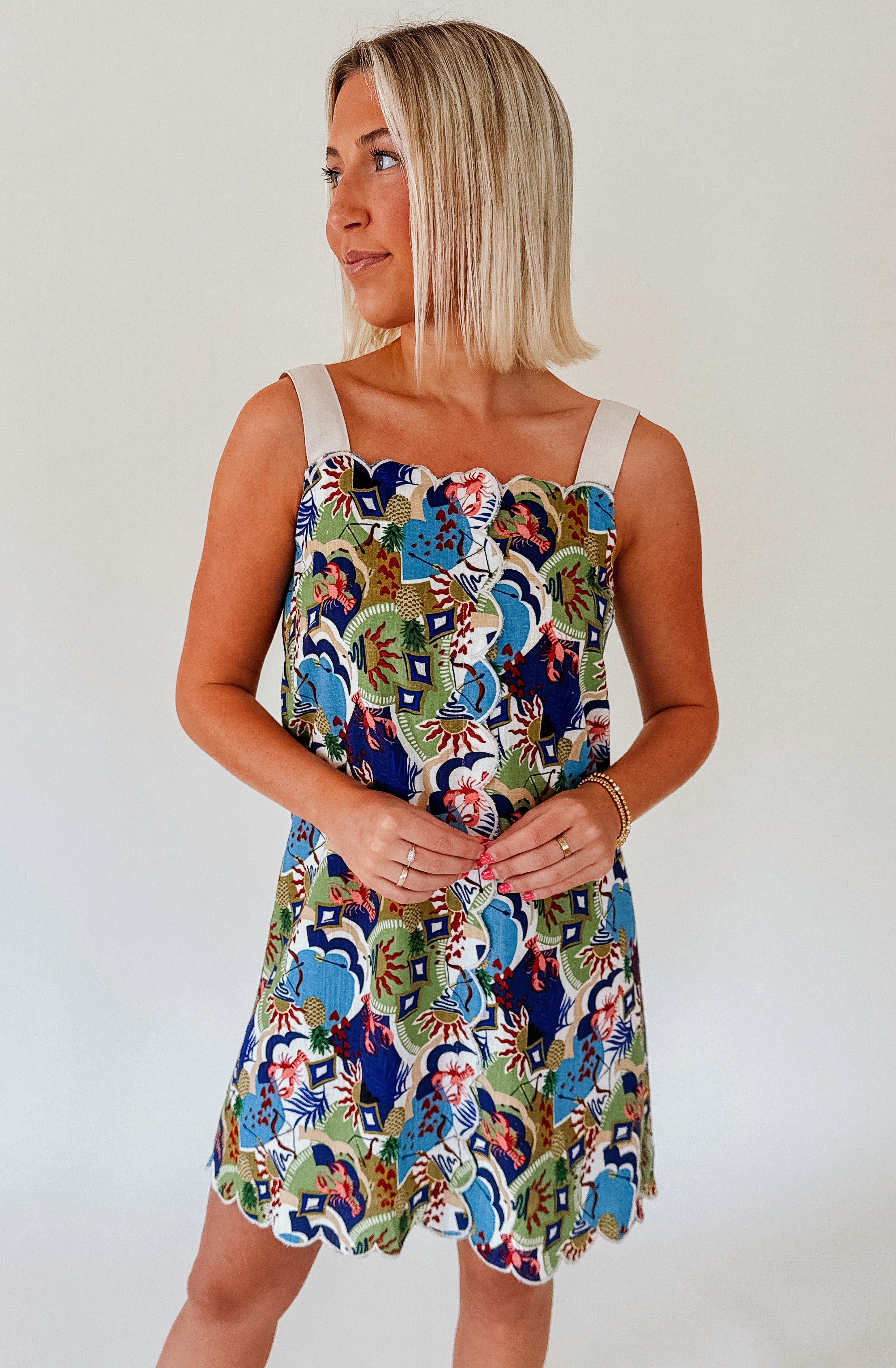 IN THE DETAILS SCALLOPED DRESS