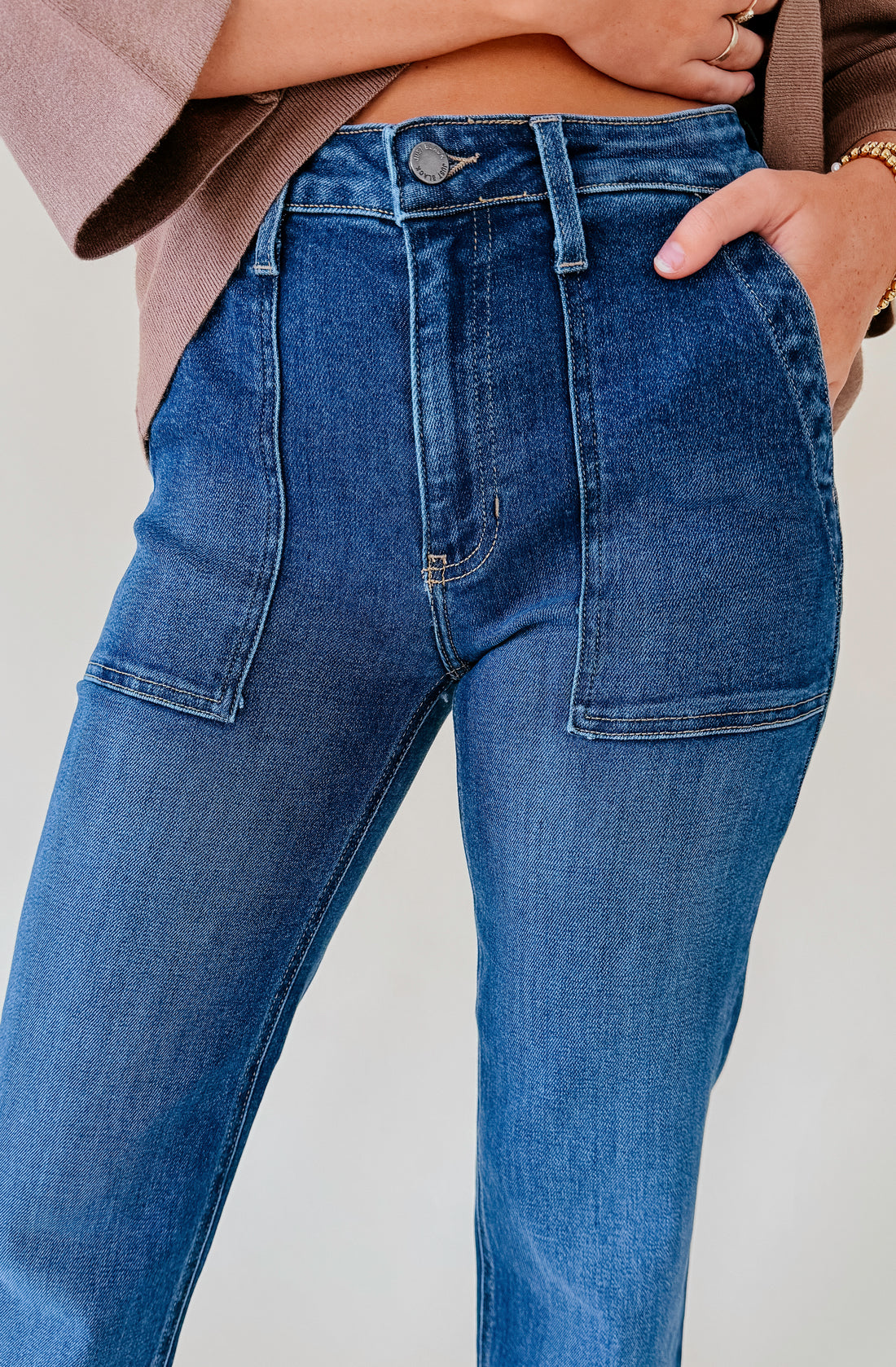 JUST BLACK UTILITY POCKET STRAIGHT DENIM