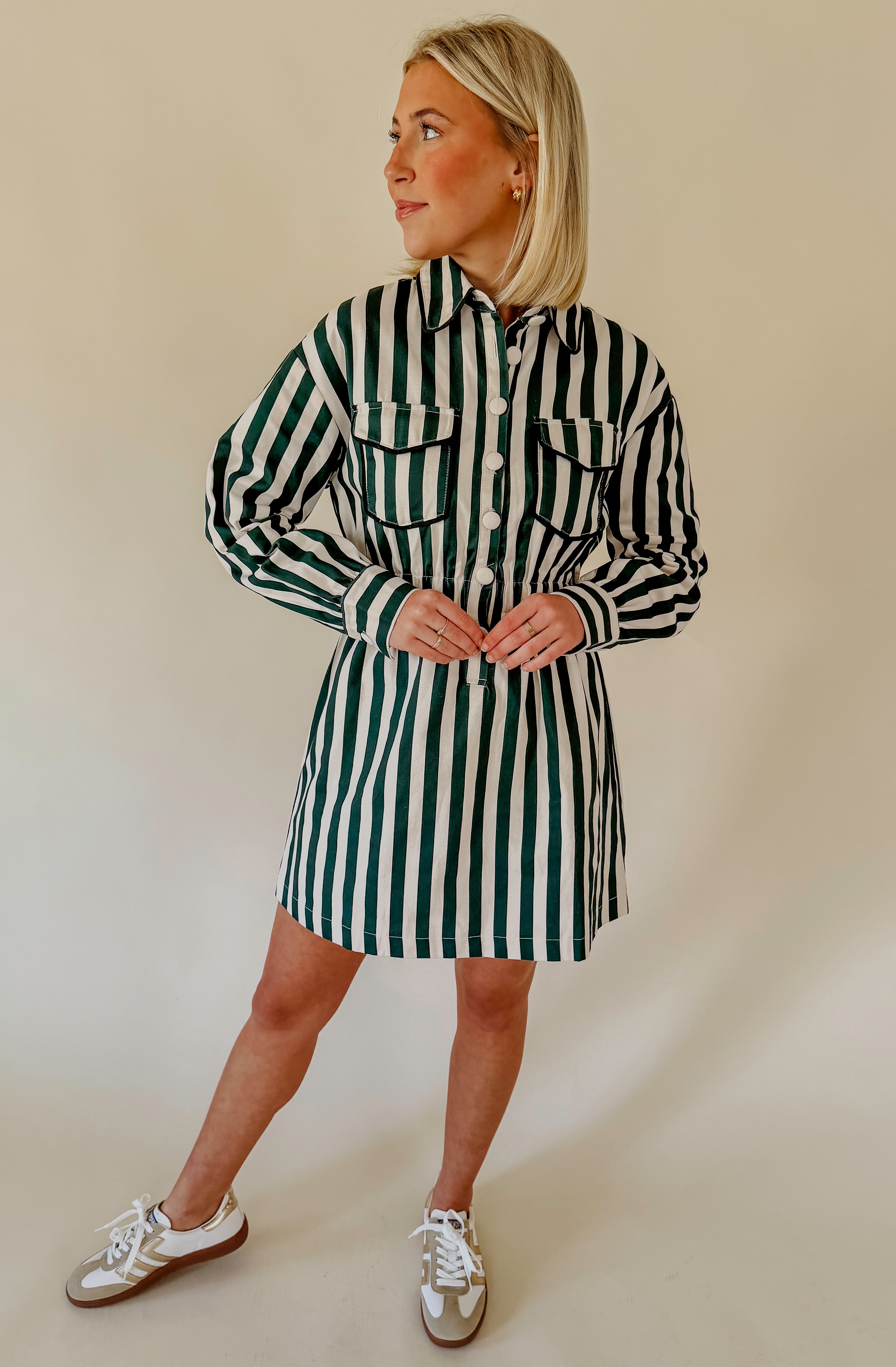 DOWN THE LINE STRUCTURED DENIM DRESS