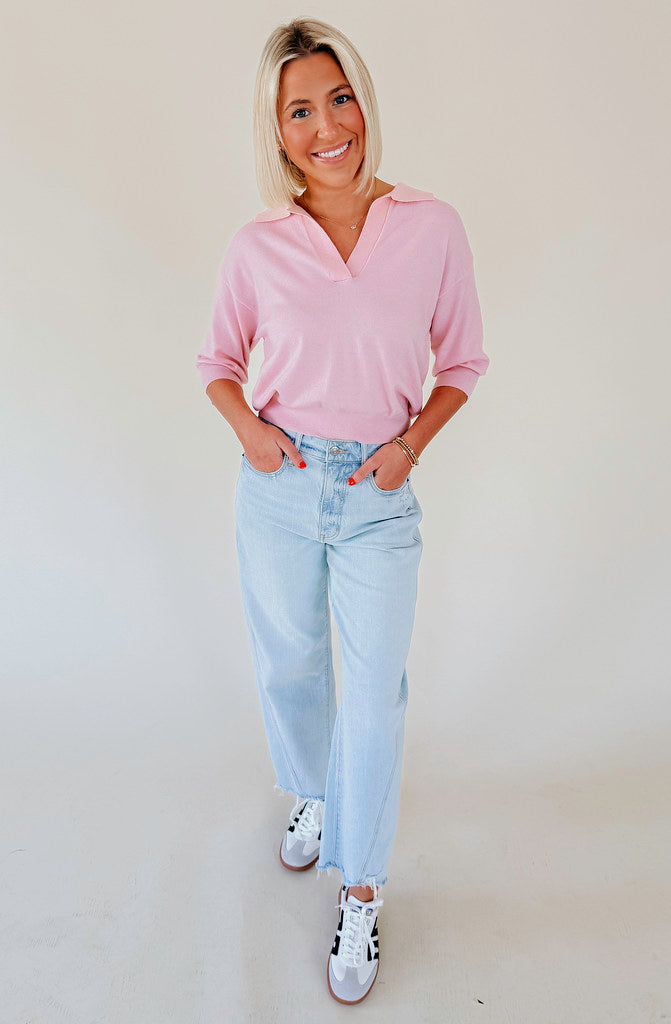 FRNCH COLLAR LATER LIGHTWEIGHT SWEATER TOP