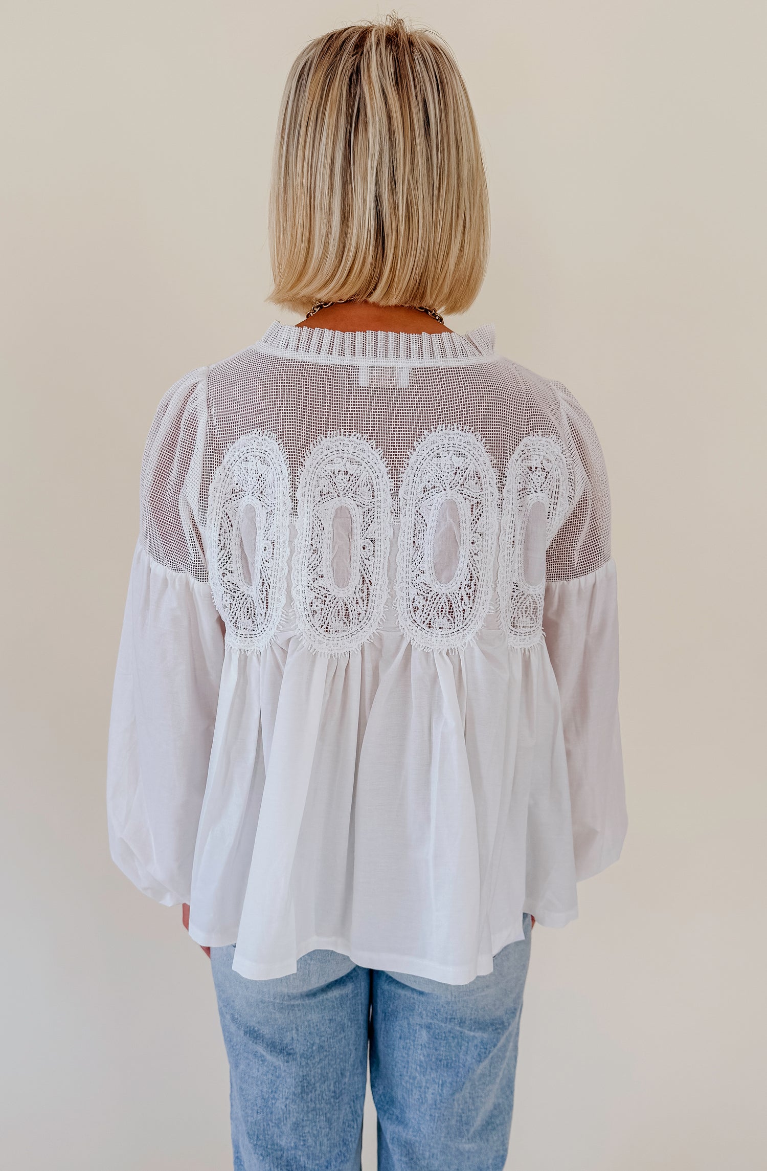 MESHED WELL BLOUSE