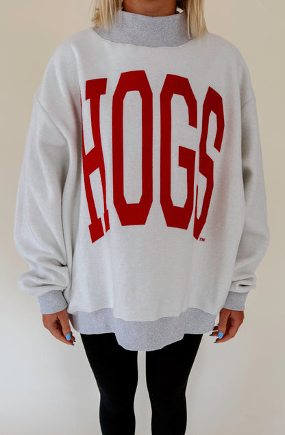 HOGS REVERSIBLE MOCK NECK SWEATSHIRT